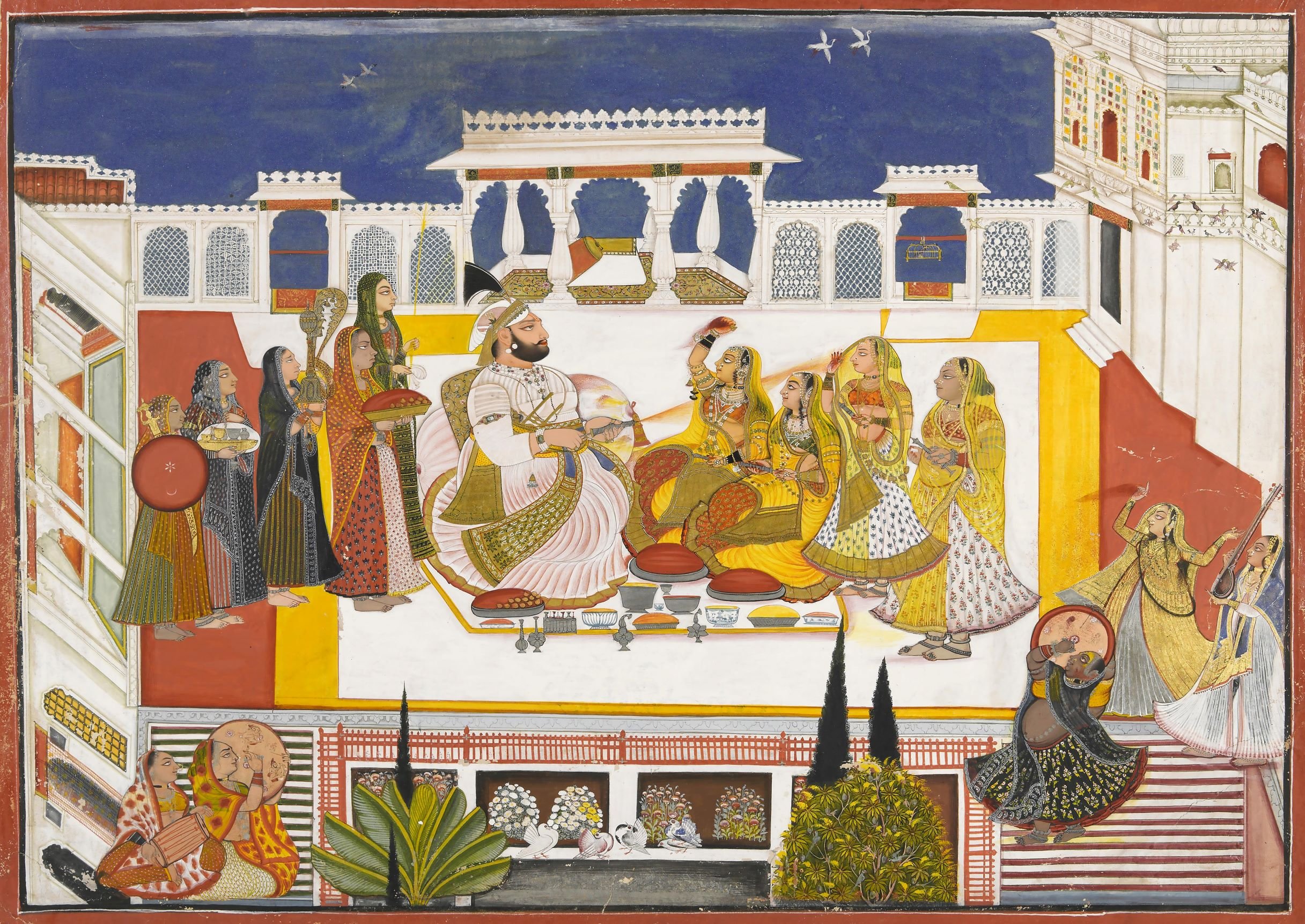Rawat Gokal Das celebrating Holi in the Zenana 1808 By Chatara Bagta.jpeg
