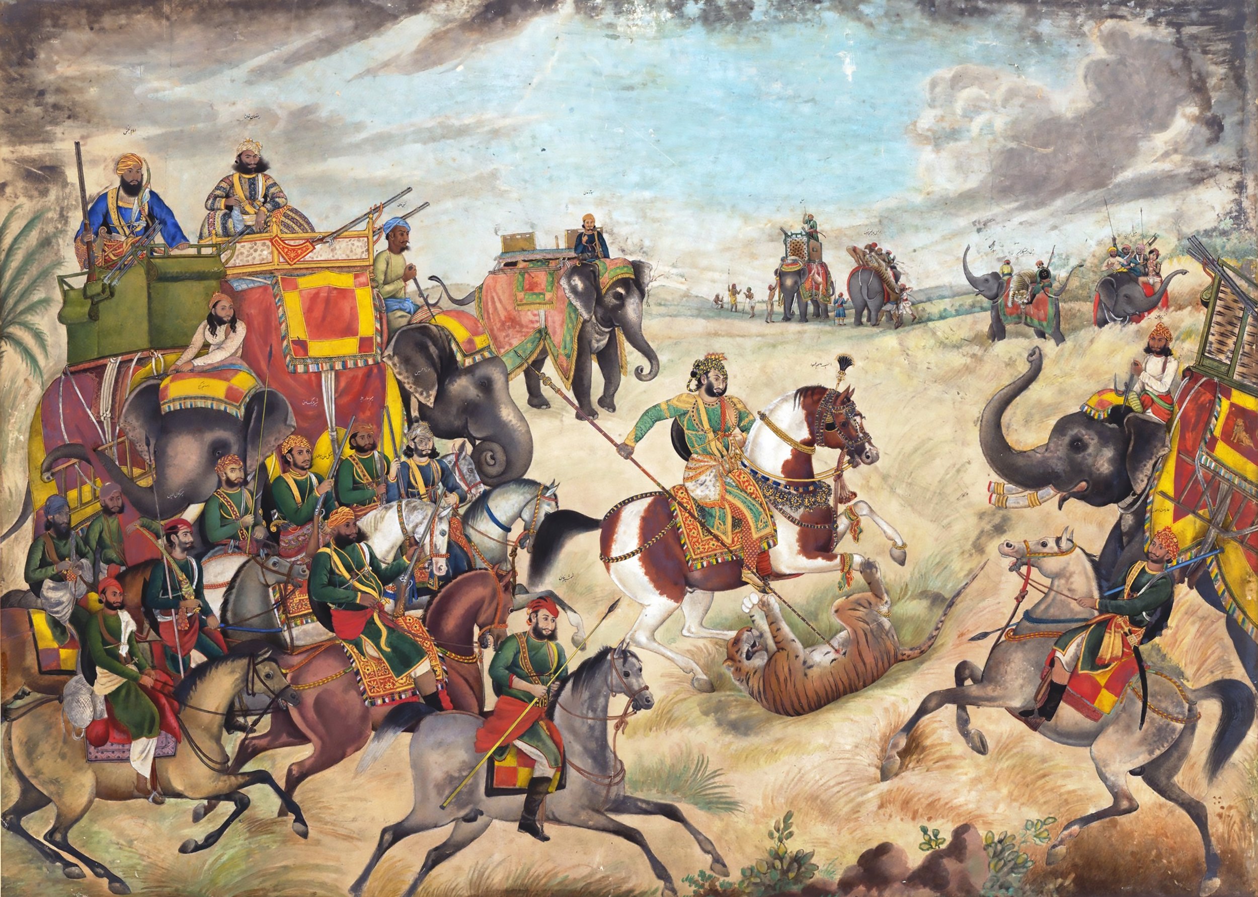 A Tiger hunt at Jhajjar 1820 By Ghulam 'Ali Khan.jpeg