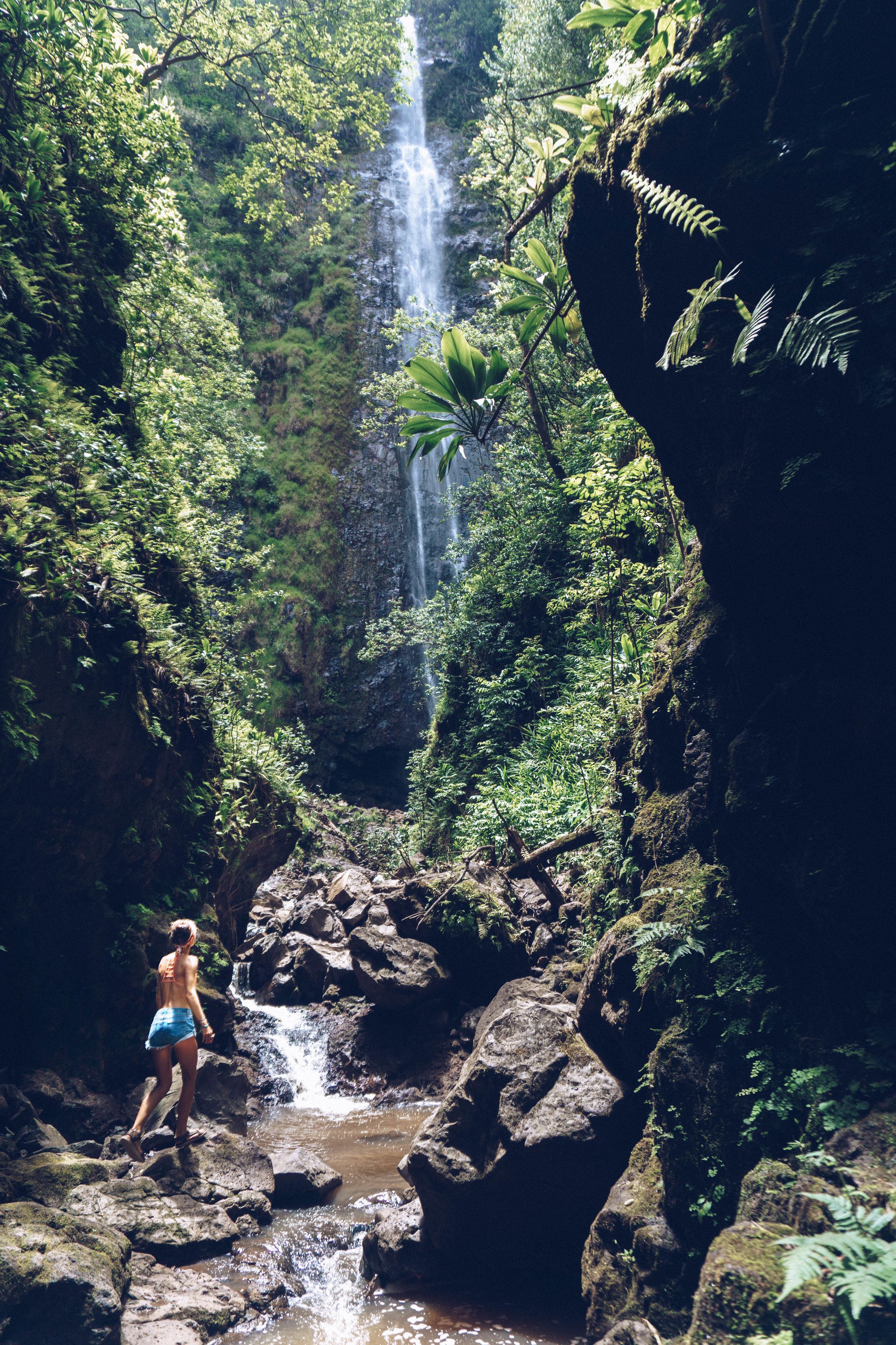  We walked up the river bed a little further and found another huge waterfall. 