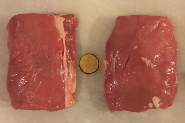Wild boar steaks from Wild Meat Company , stone chopping board by Tom Dixon