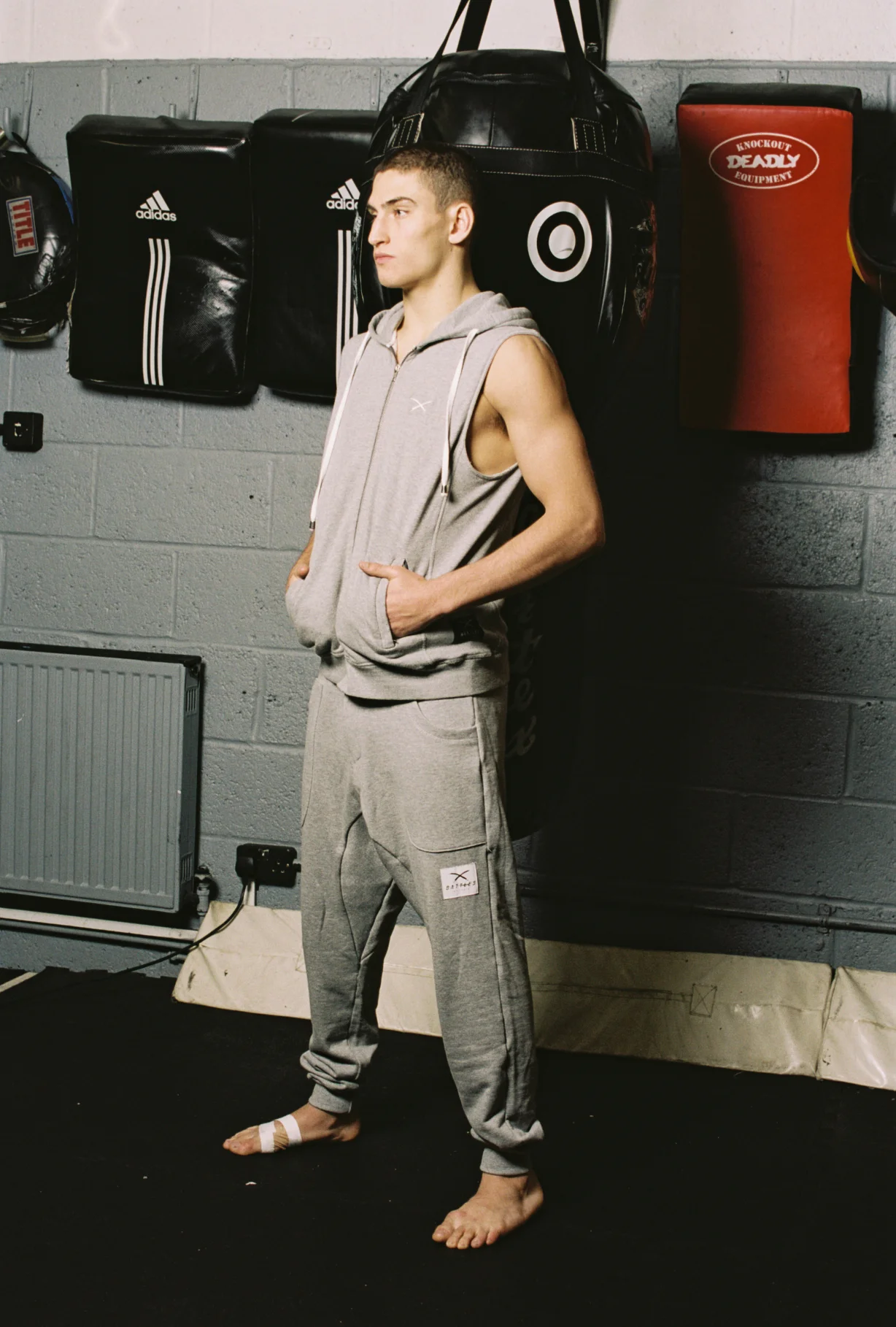 Battles of London Grey Sleeveless Hoodie
