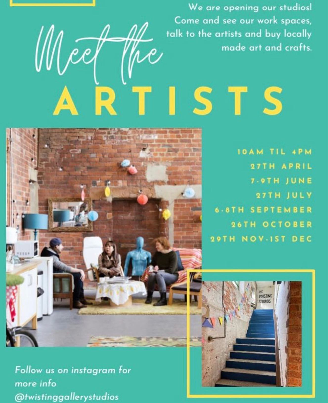 We are open today !!! Free tea and cake come and see where we work @sunnybankmills in the Twisting Studios we are a friendly bunch ! #friendsoffarsley #womeninbusiness #whatsoninleeds