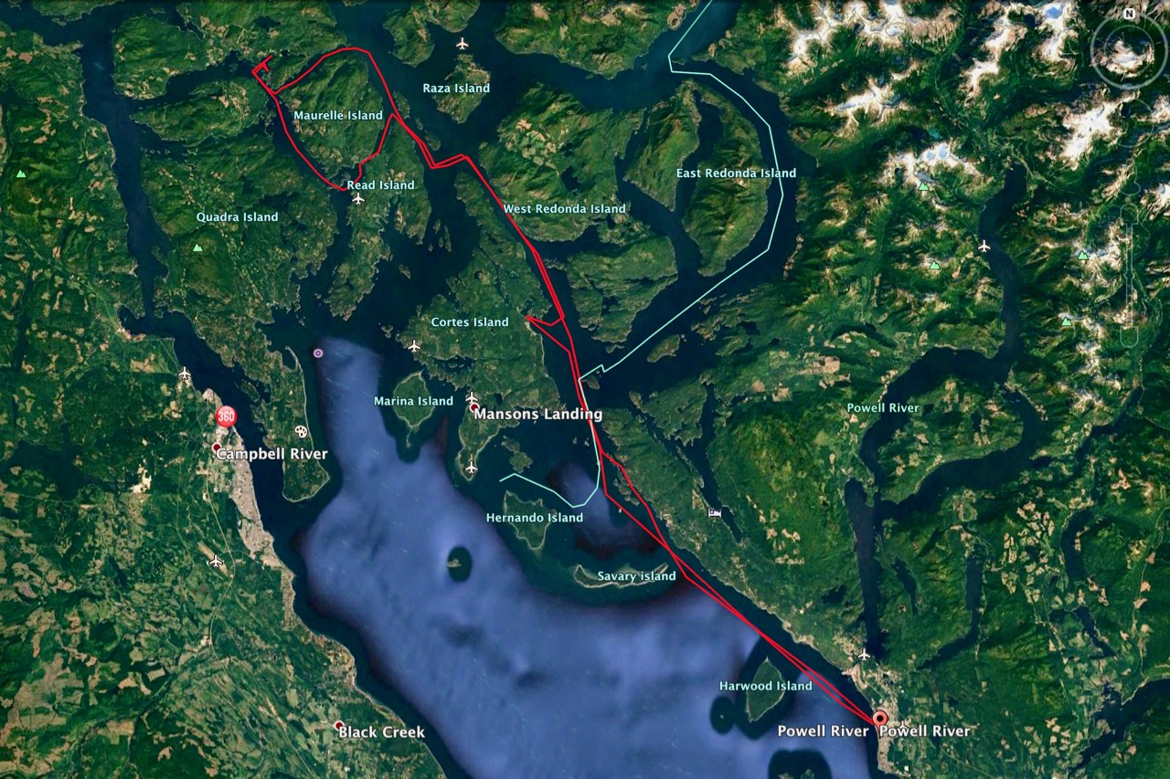 Our Route to/from Owen Bay