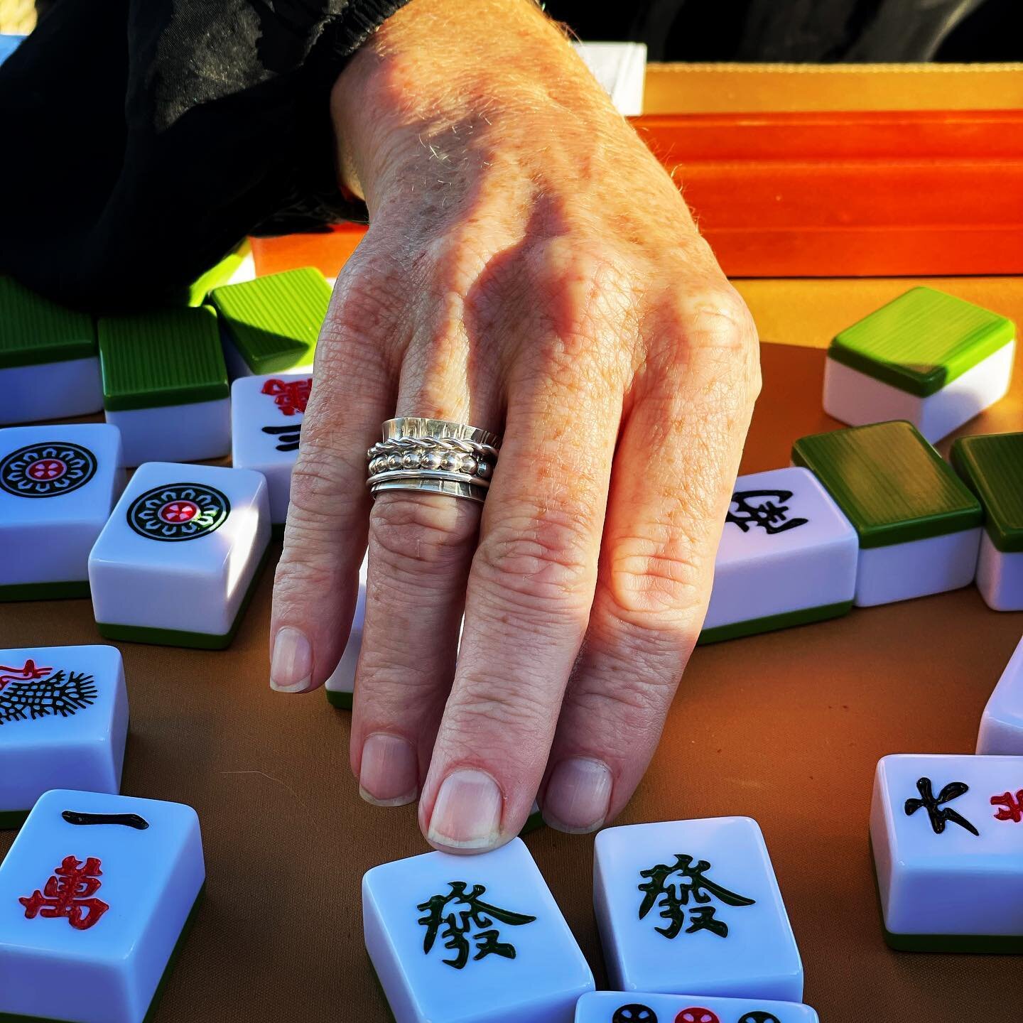 Mahjong time. Let&rsquo;s hope my friend&rsquo;s new Spinner Ring brings luck.