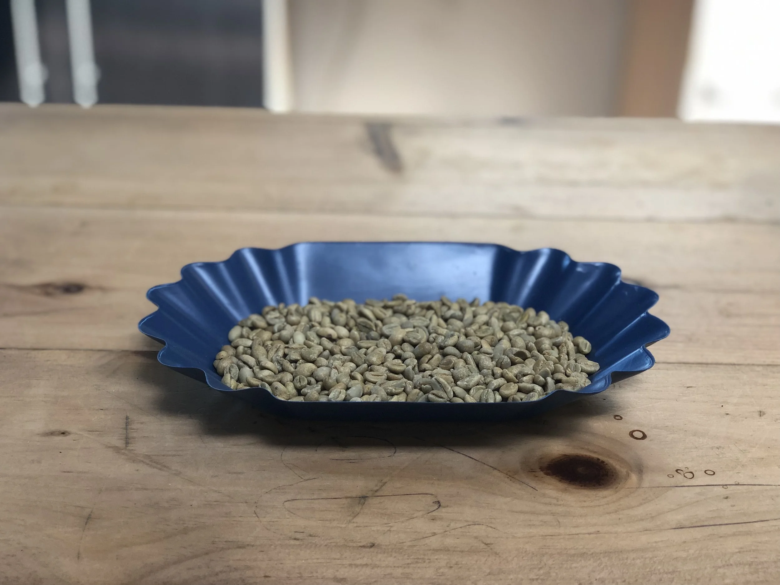 A 300 gram sample of green coffee