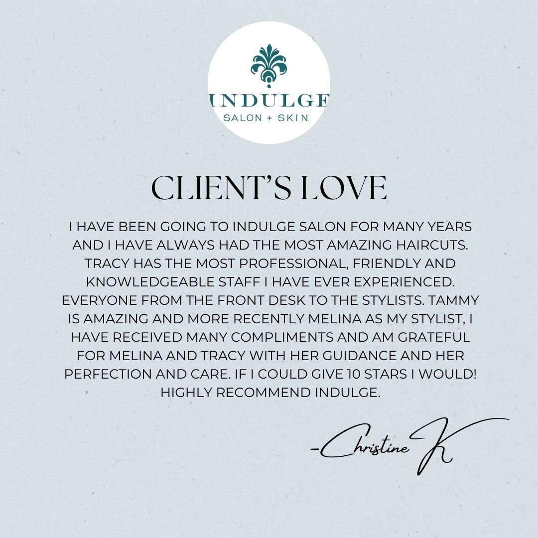 ⭐️ ⭐️ ⭐️ ⭐️ ⭐️ Review!

🌟 Heartfelt thanks to our wonderful client for the glowing review! We&rsquo;re so lucky to have had you with us over the years and are thrilled that every visit has brought you happiness. 💇&zwj;♀️✨

A big thank you to Melina