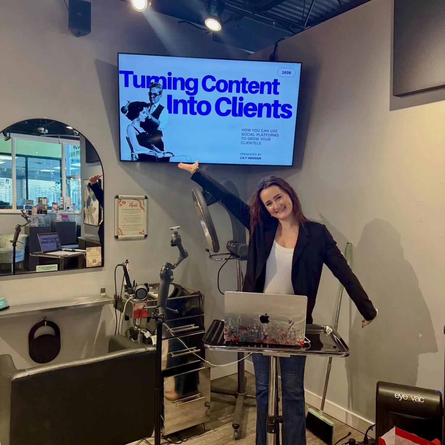 We love to see our team learning, growing, and leveling up ✨

Today we&rsquo;re spotlighting our esthetician queen Lily as she teaches a class on social media and the salon world 💻💫 Her passion, knowledge, and drive to help others grow is what make