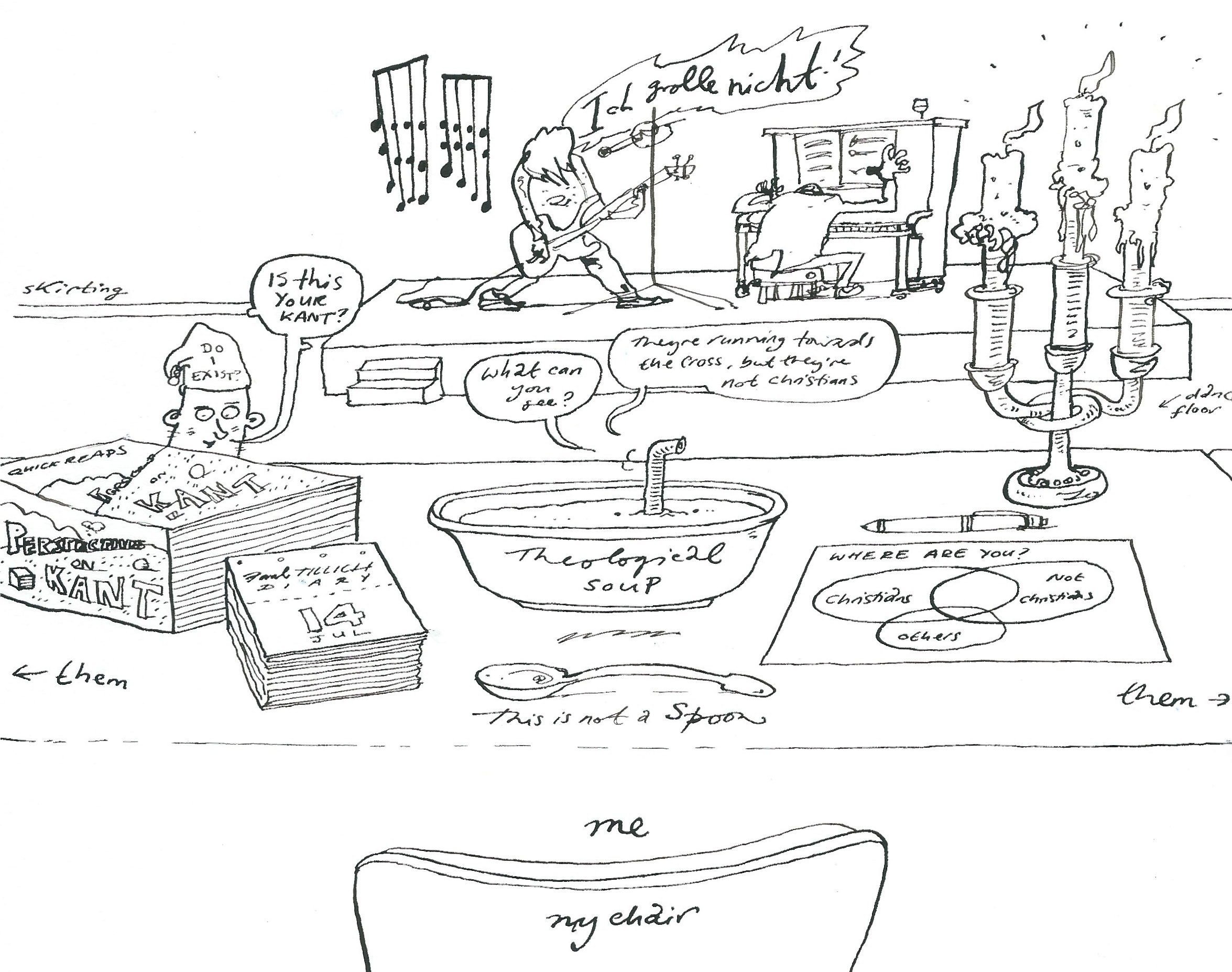 Chris Glynn: programme illustration for Tillich in Action address at the University of Oxford