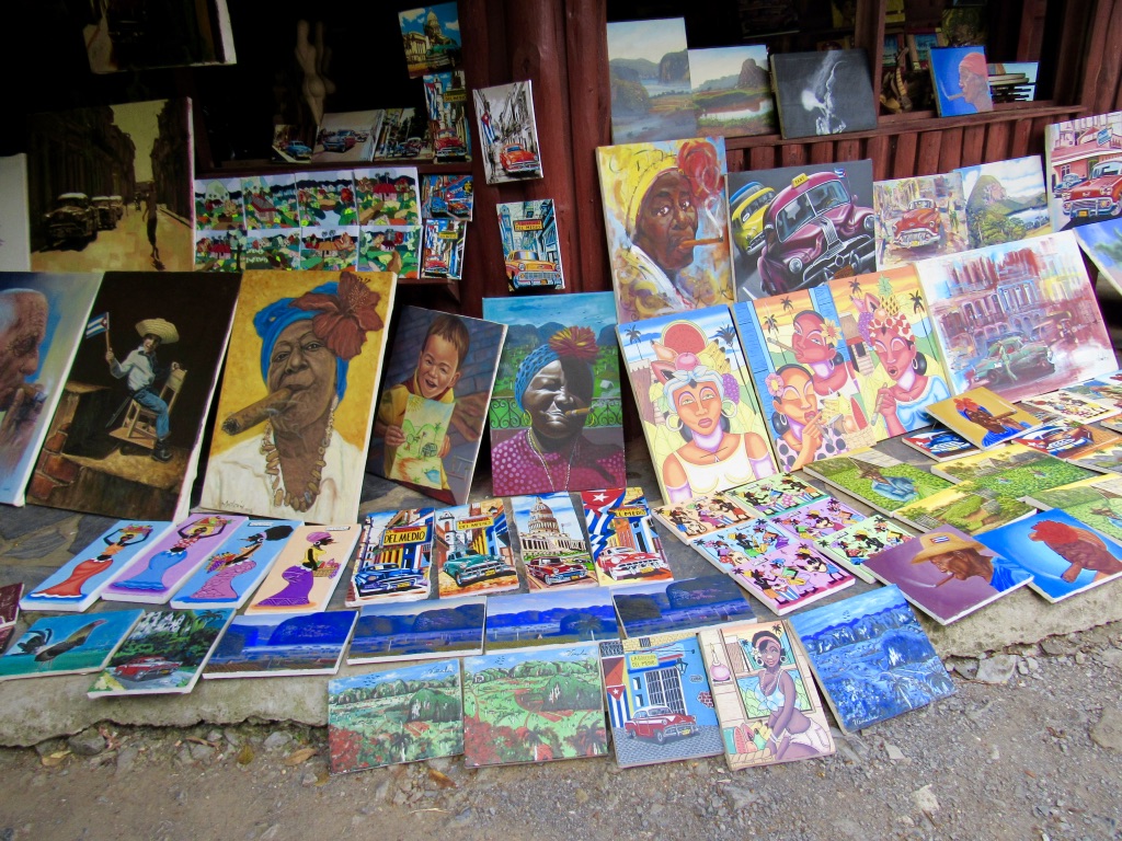 Cuban Art market that can be visited after leaving cave tour