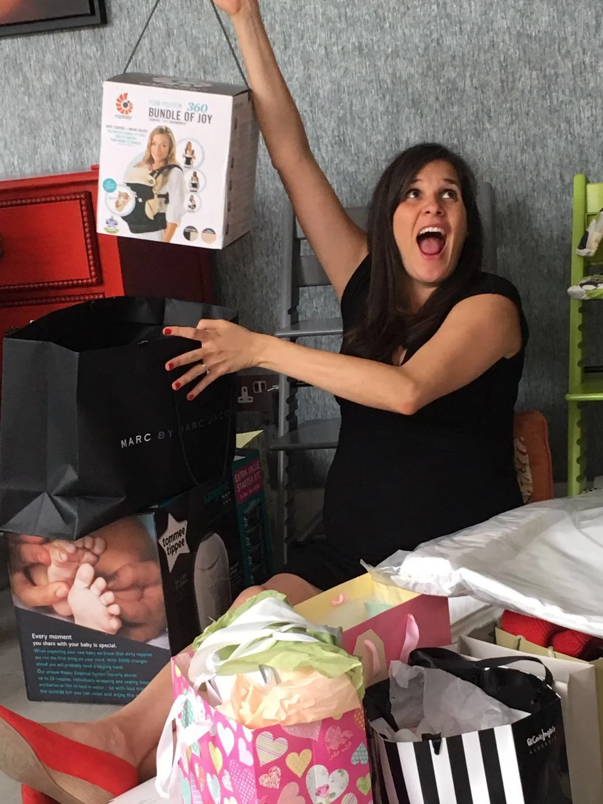 The Ergobaby 360 I got for Olivia but that she'll never get to use but that EVERY mum in my neighborhood is using
