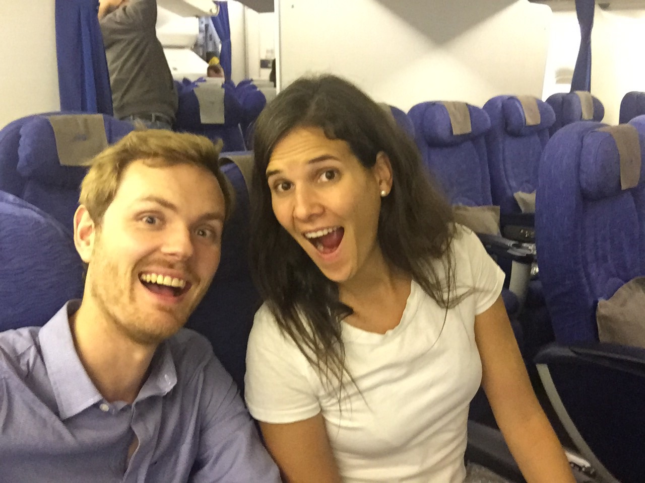 This picture was taken on our way to Canada Christmas 2015 where we told my family that I was pregnant! Only then, we though Olivia was a boy...