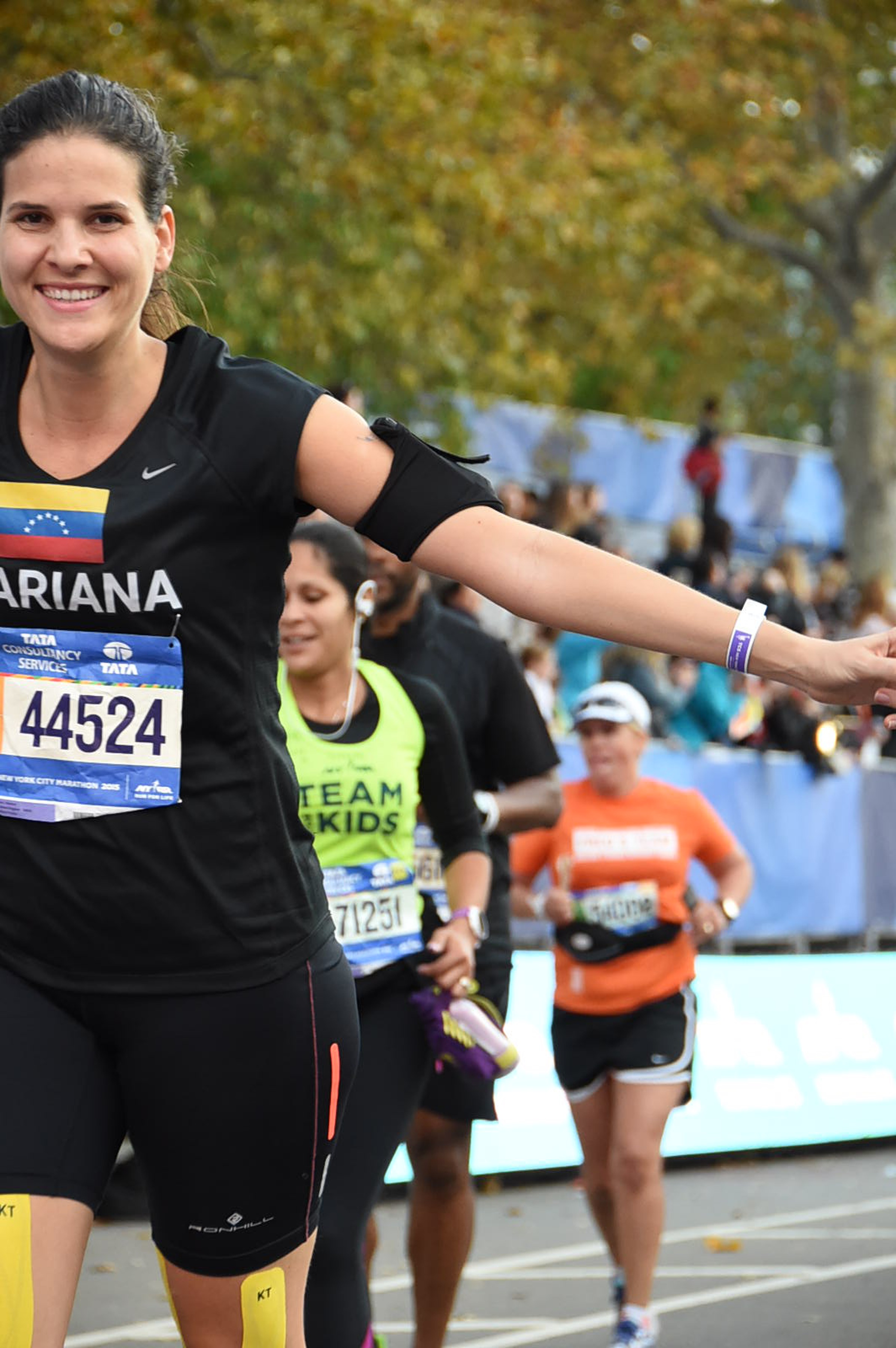 Olivia and I about to cross the finish line at the 2015 NYC marathon