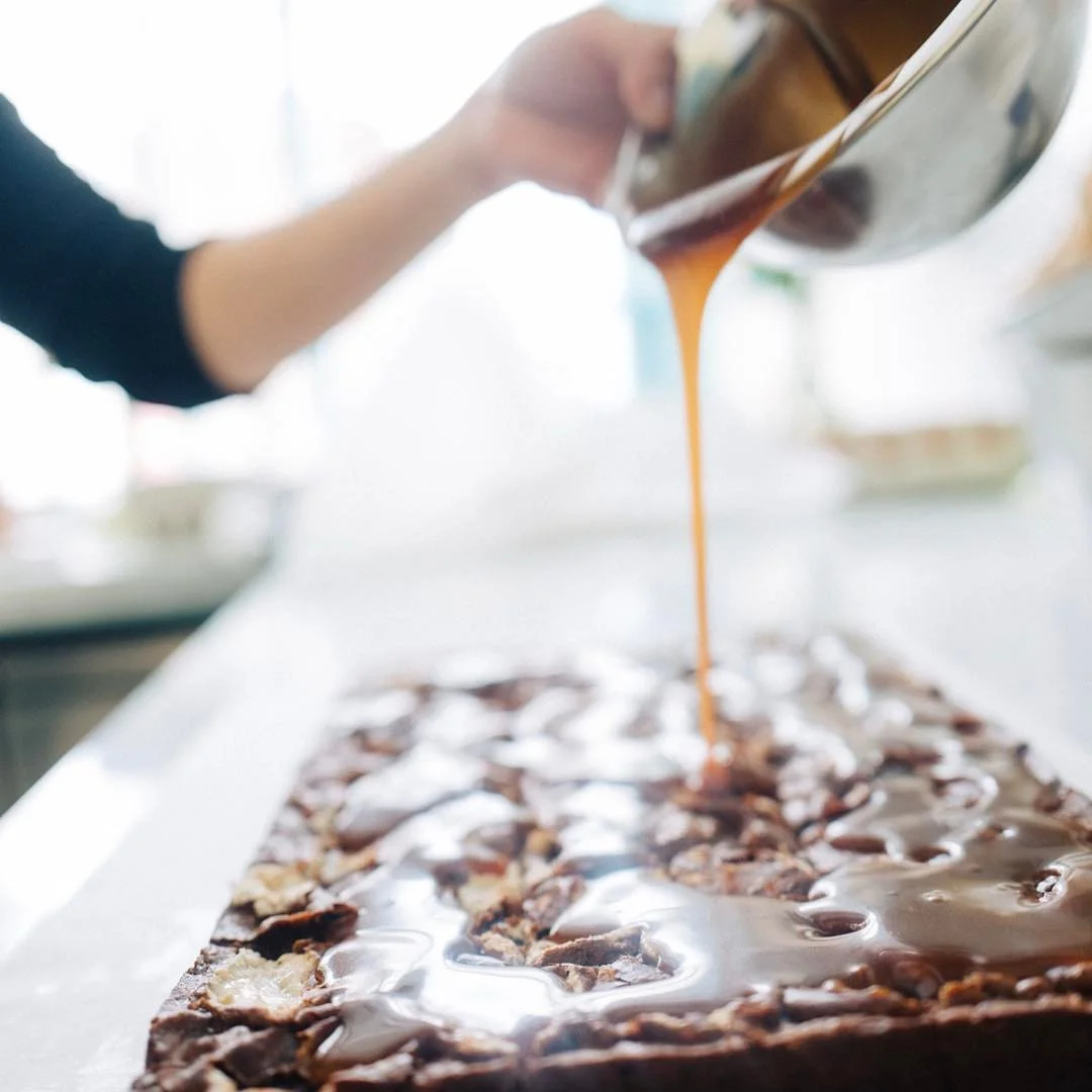 Sometimes we make our brownies with deliciousness swirled inside - like these caramel-drizzled brownies! ...