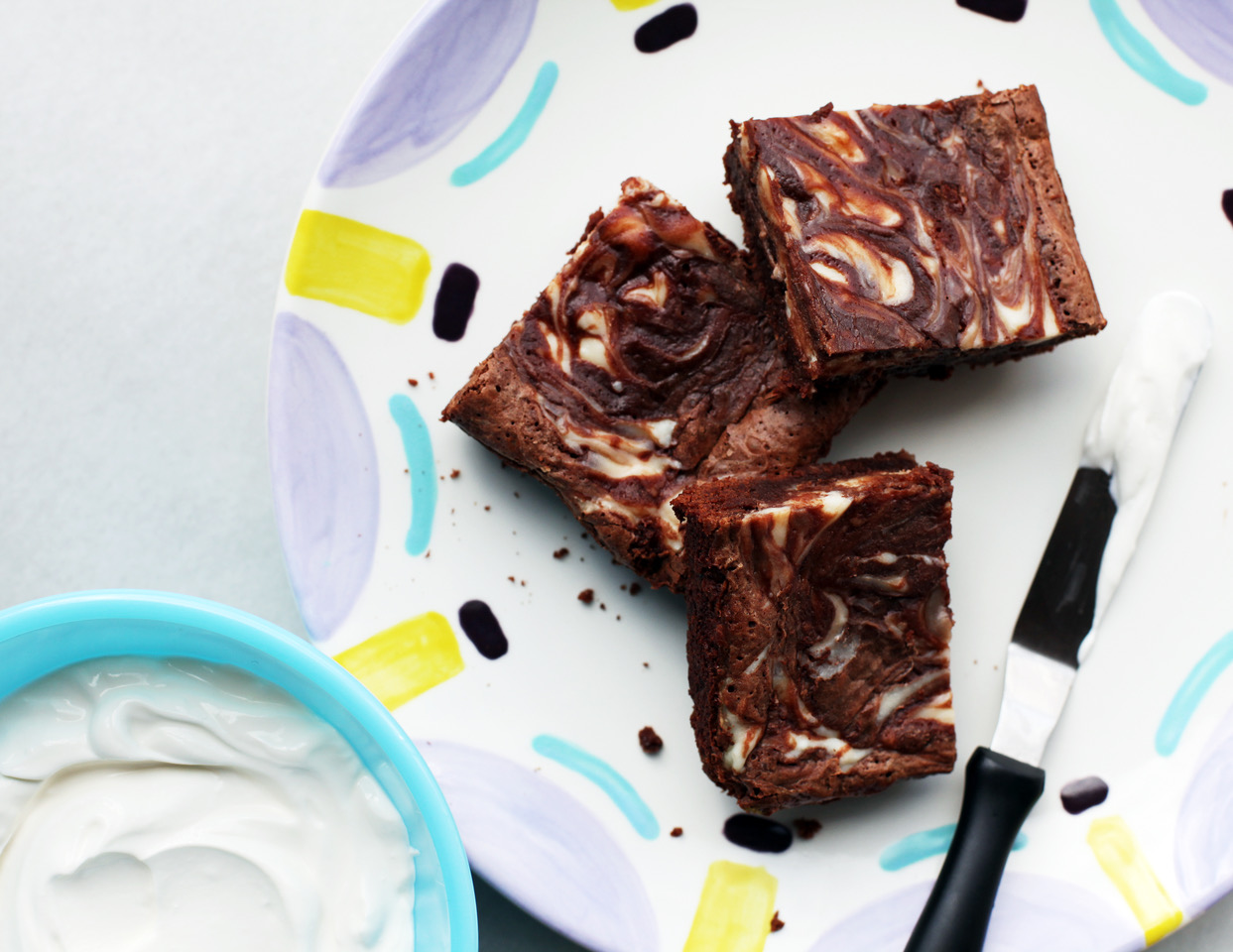 ... or these cream cheese brownies that were so good we ate a slice ourselves before we took a pic!