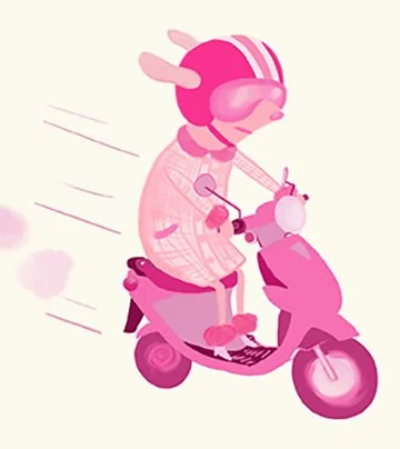 Pink Scooter Poodle