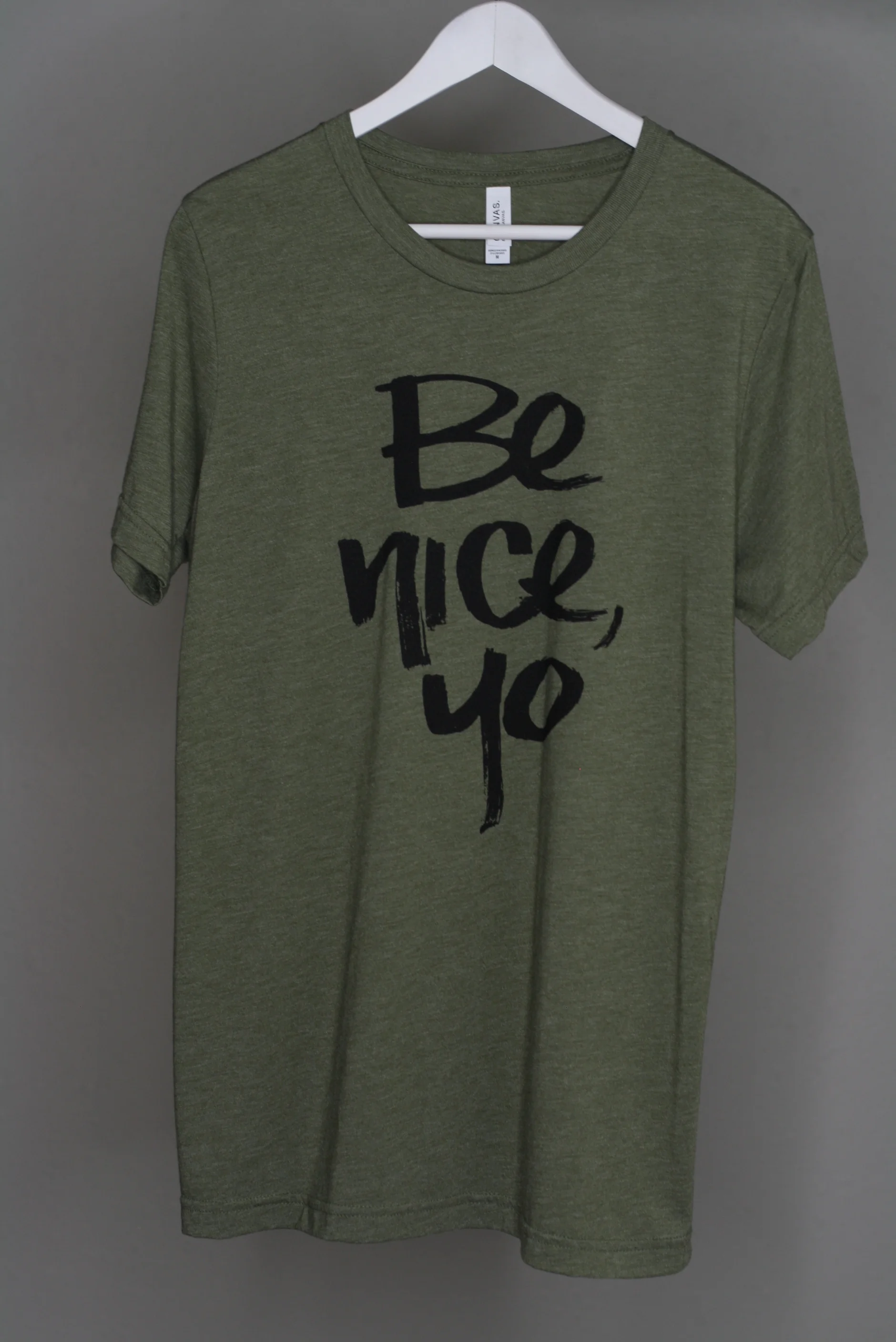 Be Nice Yo tee- olive.JPG
