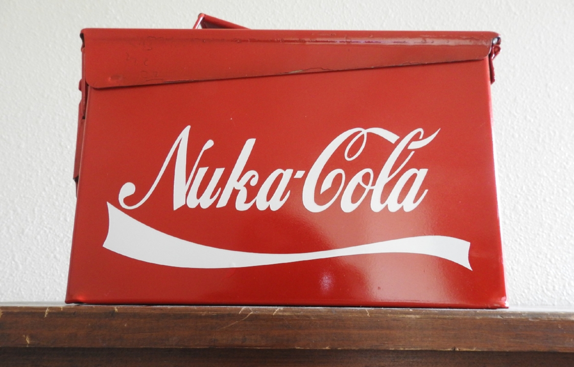 My photography skills really don't do this justice. Any fan of the Fallout serious would appreciate this, and for only a few bottle caps, you could get your very own ammo can. 