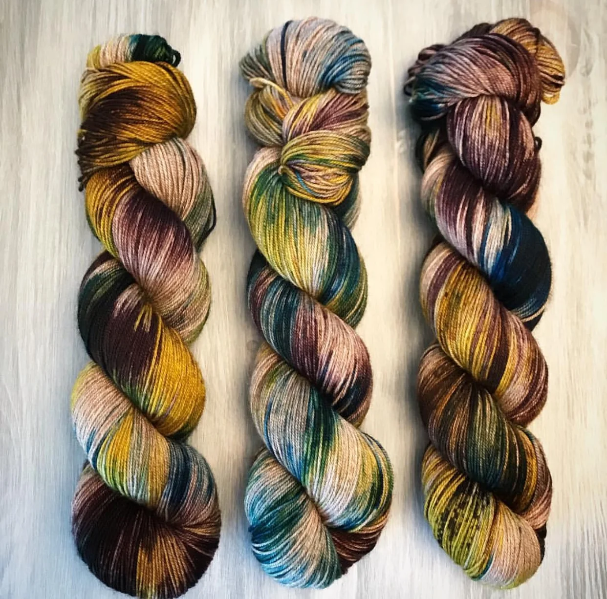 Vivid Wool’s gorgeous yarns on merino nylon yak yarn