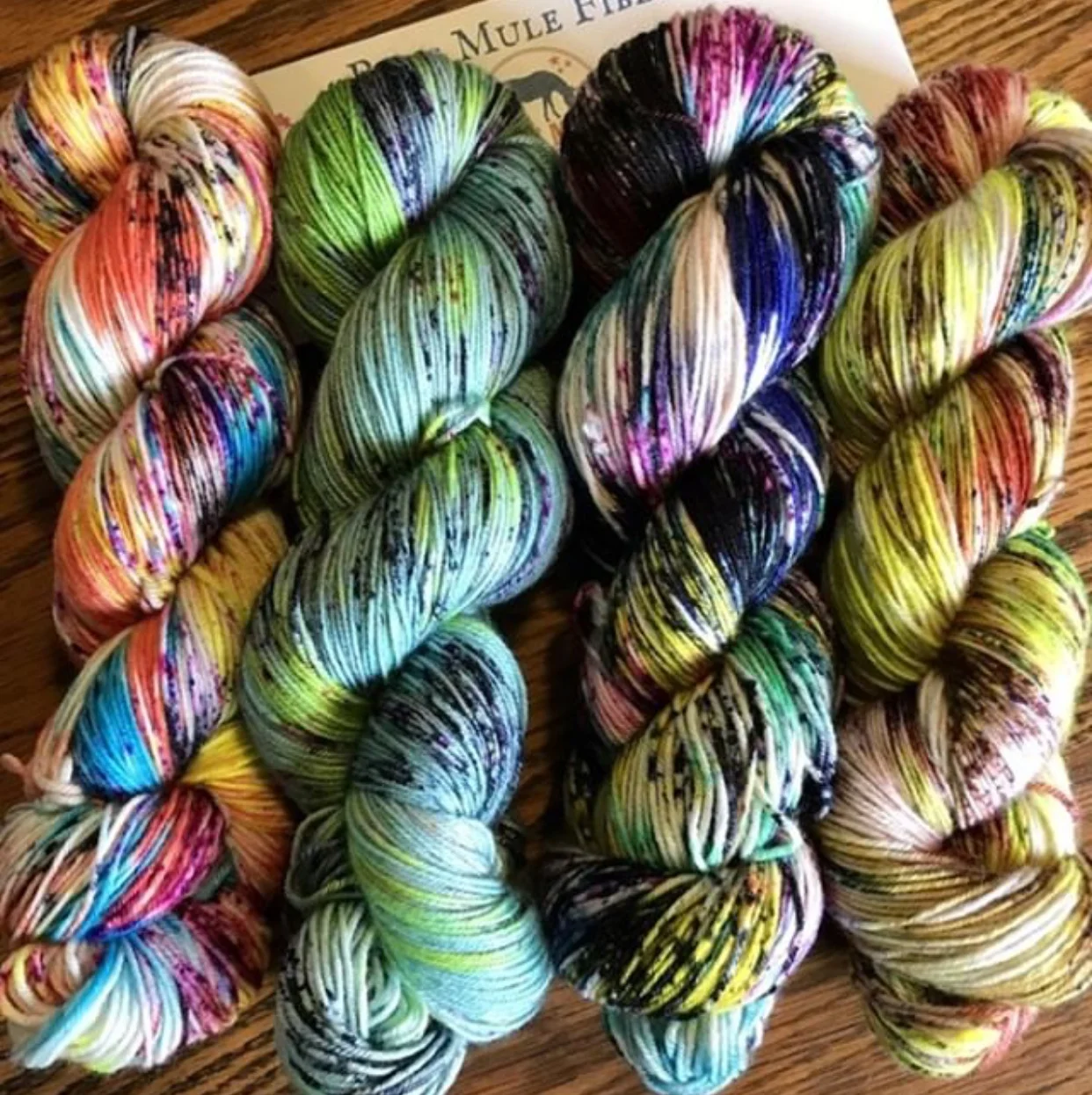 Beth and Ashley of Blue Mule Farm’s gorgeous layout of their yarns