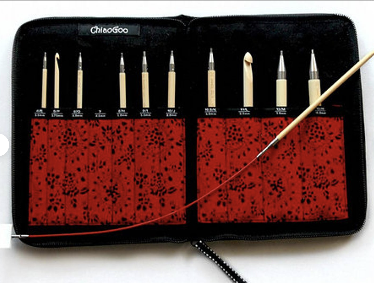 23 Pieces Tunisian Crochet Hooks Set with Bead Carbonized Bamboo