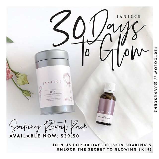 #30TOGLOW starts this Friday 1st November! ✨
Join us for 30 days of skin soaking, as we show you how to unlock the secret to glowing skin!

Download your free EBOOK here: https://janesce.co.nz/30-days-to-glow/

Pop in to the clinic tomorrow &amp; gra