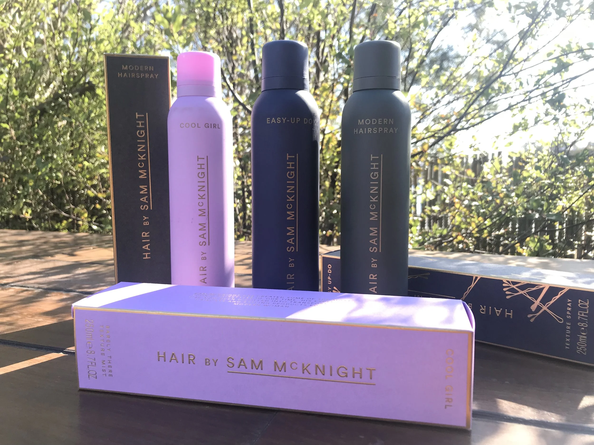 Pictured left to right - Cool Girl, Easy Updo, Modern Hairspray