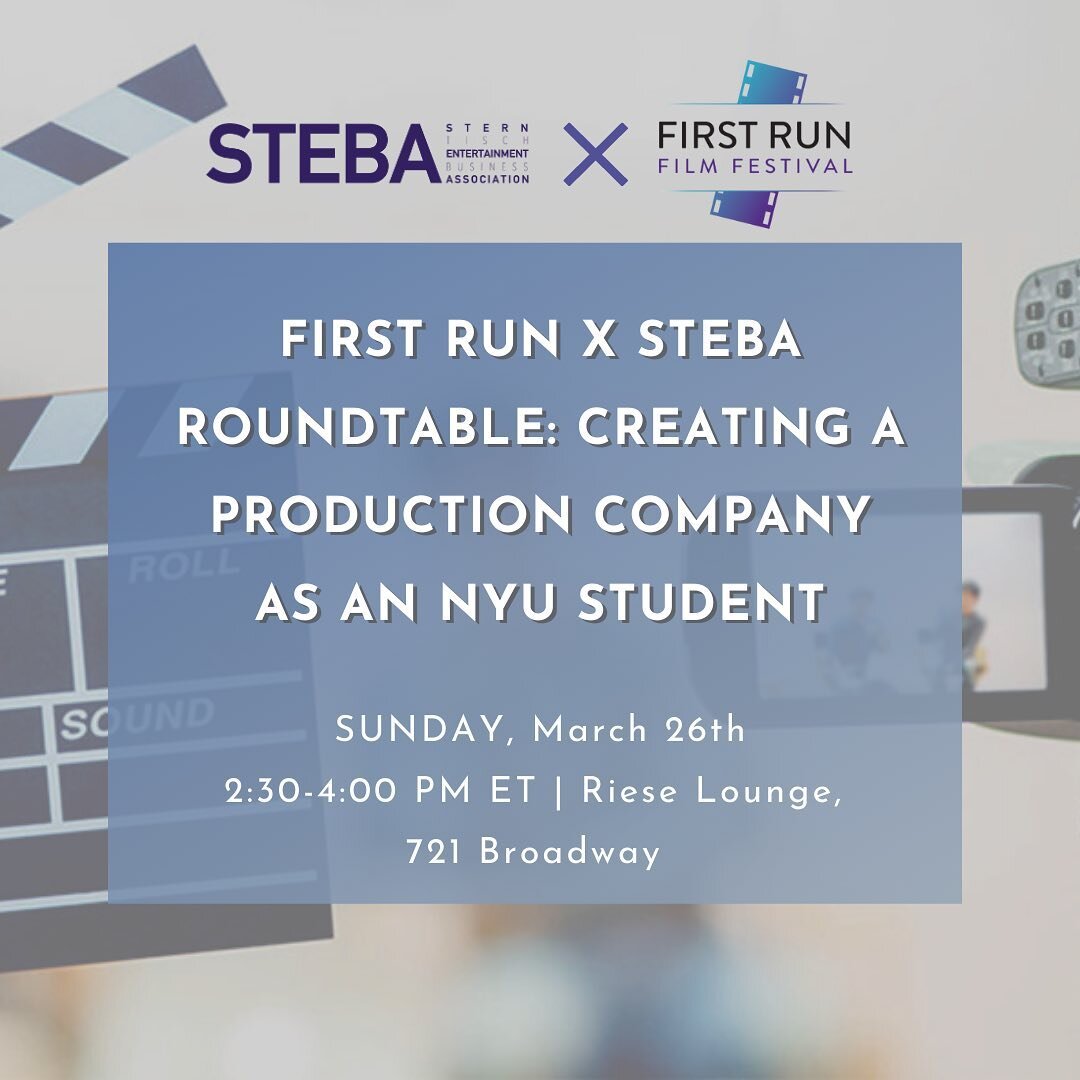 Join STEBA for a conversation featuring NYU alumni and First Run participants who double as founders of their very own production companies. This discussion will marry creative producing with business, allowing you to jumpstart your own creative vent