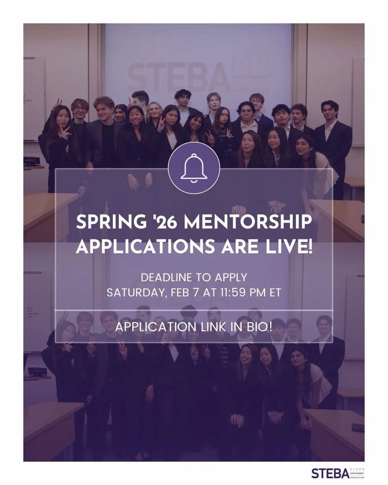 Applications for our Spring 2026 mentorship class are now LIVE! 📝

Our mentorship program matches mentees with qualified student peer mentors with entertainment industry experience. Mentees will also join weekly career development workshops and part