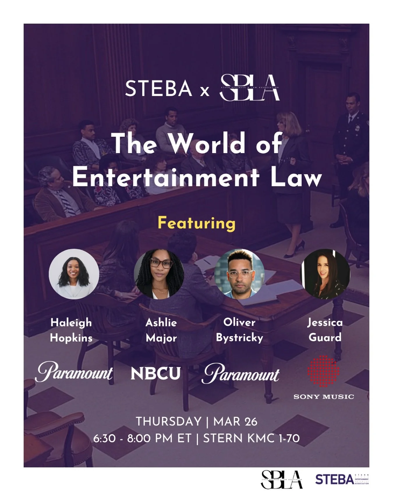 Join us for a special STEBA x SBLA panel featuring industry professionals from NBCUniversal, Paramount, and Sony Music 🎤✨Get insider insights on navigating the legal side of the entertainment industry and learn directly from those shaping it.