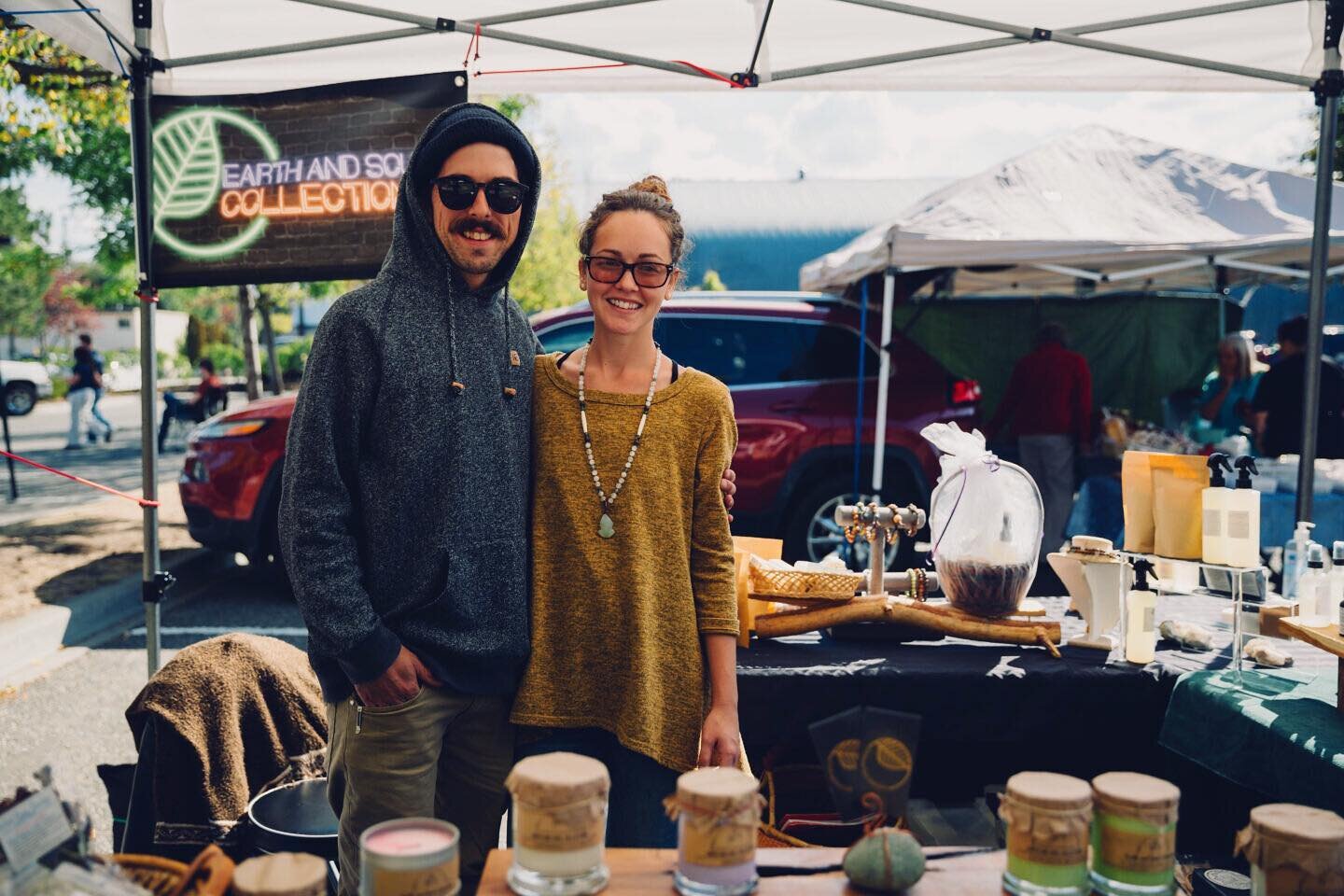 Its Farmers Market Morning and we hope to see you there as the last days  of the season are sneaking up on us💛 We&rsquo;ll be holding space at the @nicolavalleyfarmersmarket from 9:30-1 next to the Baillie House in Merritt

#earthandsoulcollections 