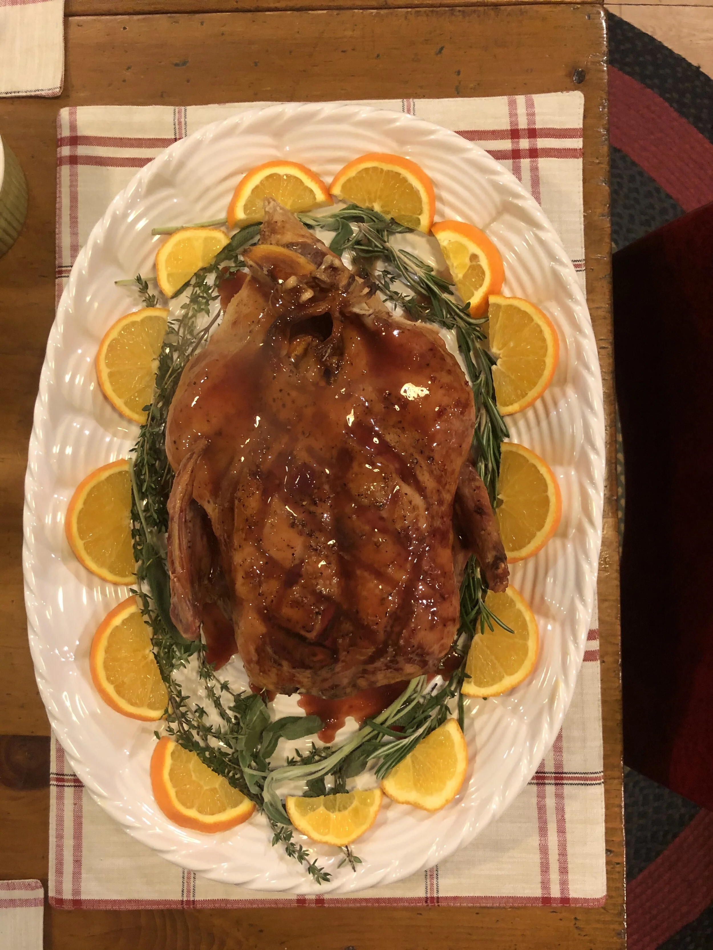 Roast turkey with GGG pepper jelly glaze.JPG