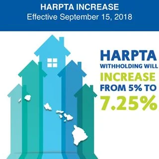 HARPTA withholding rate increased almost 50% last year meaning planning for HARPTA avoidance and recovery becomes even more important for non-Hawaii residents.
