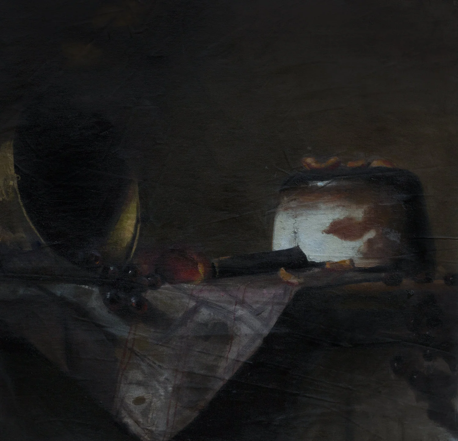 Turned over Pot and oranges