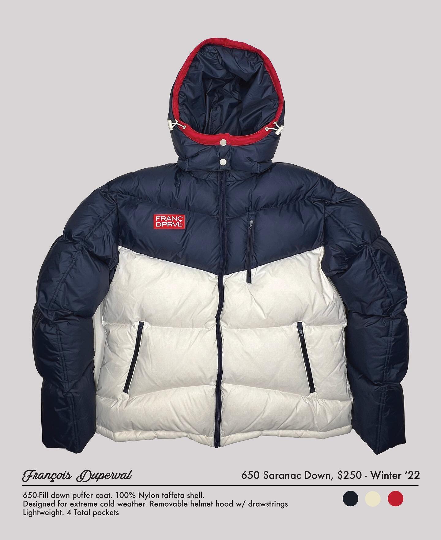 The Fran&ccedil;ois Duperval Lifestyle brand formally introduces the Saranac 650 Down puffer jacket from its Winter 22 collection. 

This lightweight jacket packs a powerful punch by featuring a weather treated 100% nylon taffeta shell with a logo em