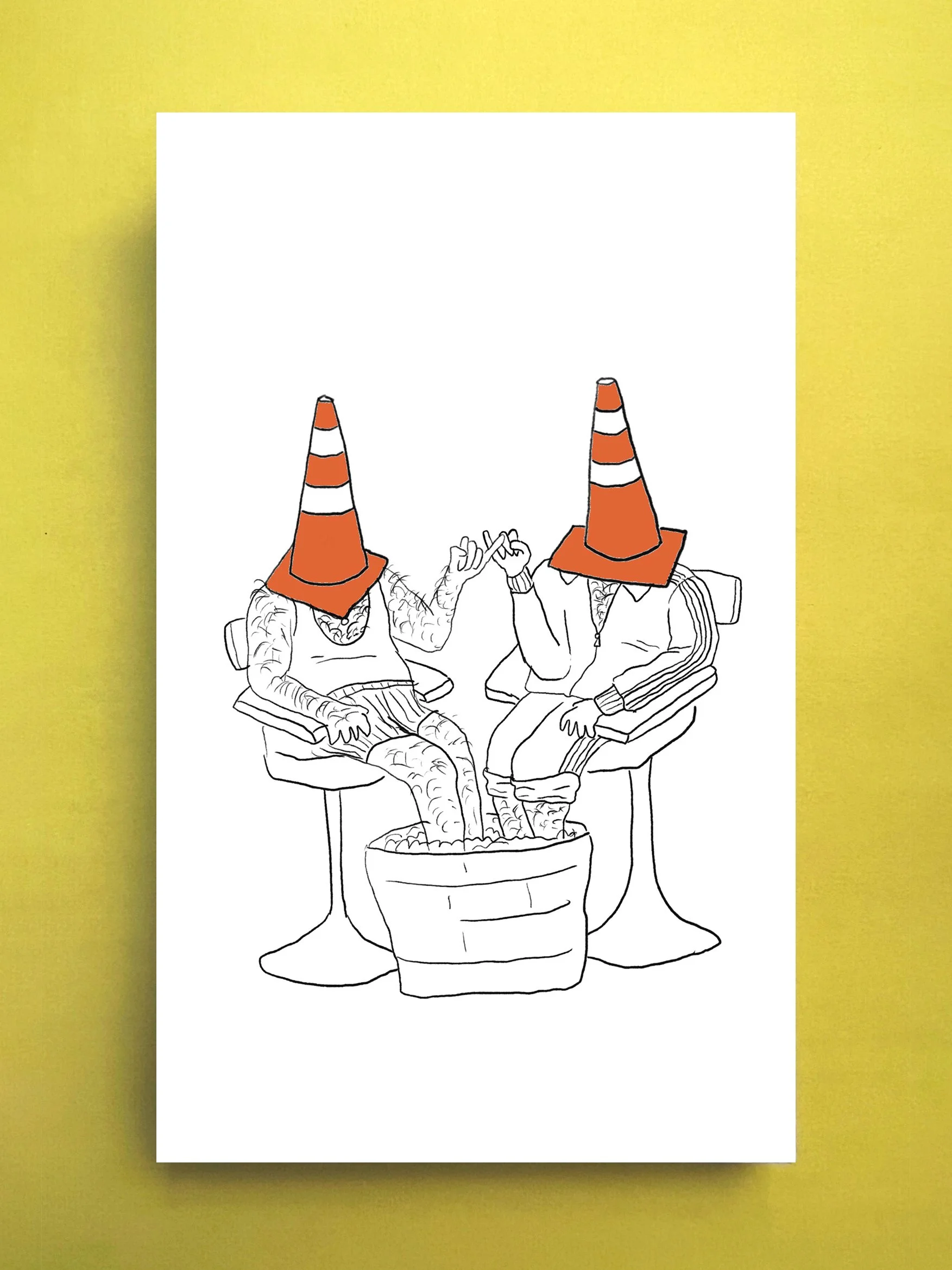 Prompt: Two conehead people