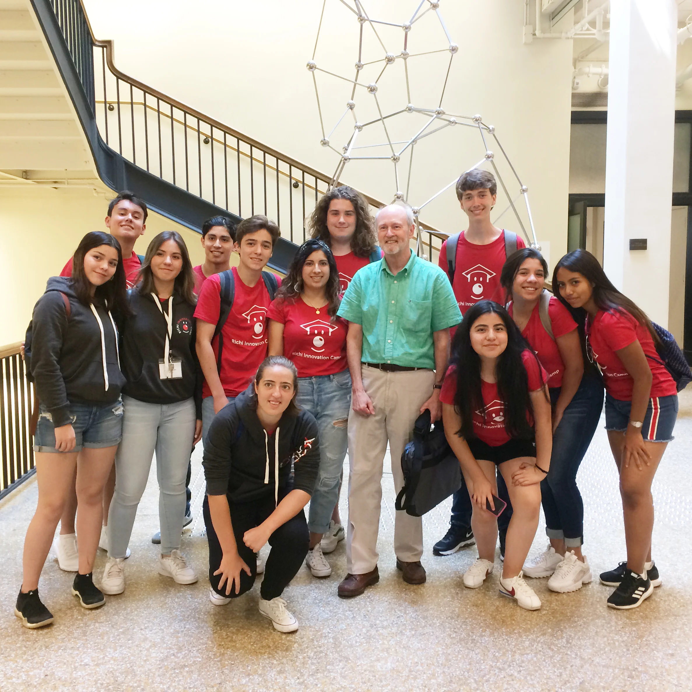 The Innovators pose with Bob Dolan after their elevator pitch workshop