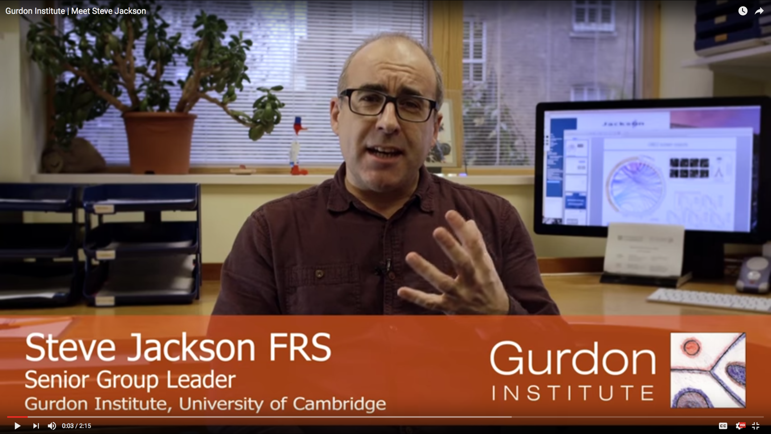 VIDEO: Gurdon Institute | Meet Steve Jackson