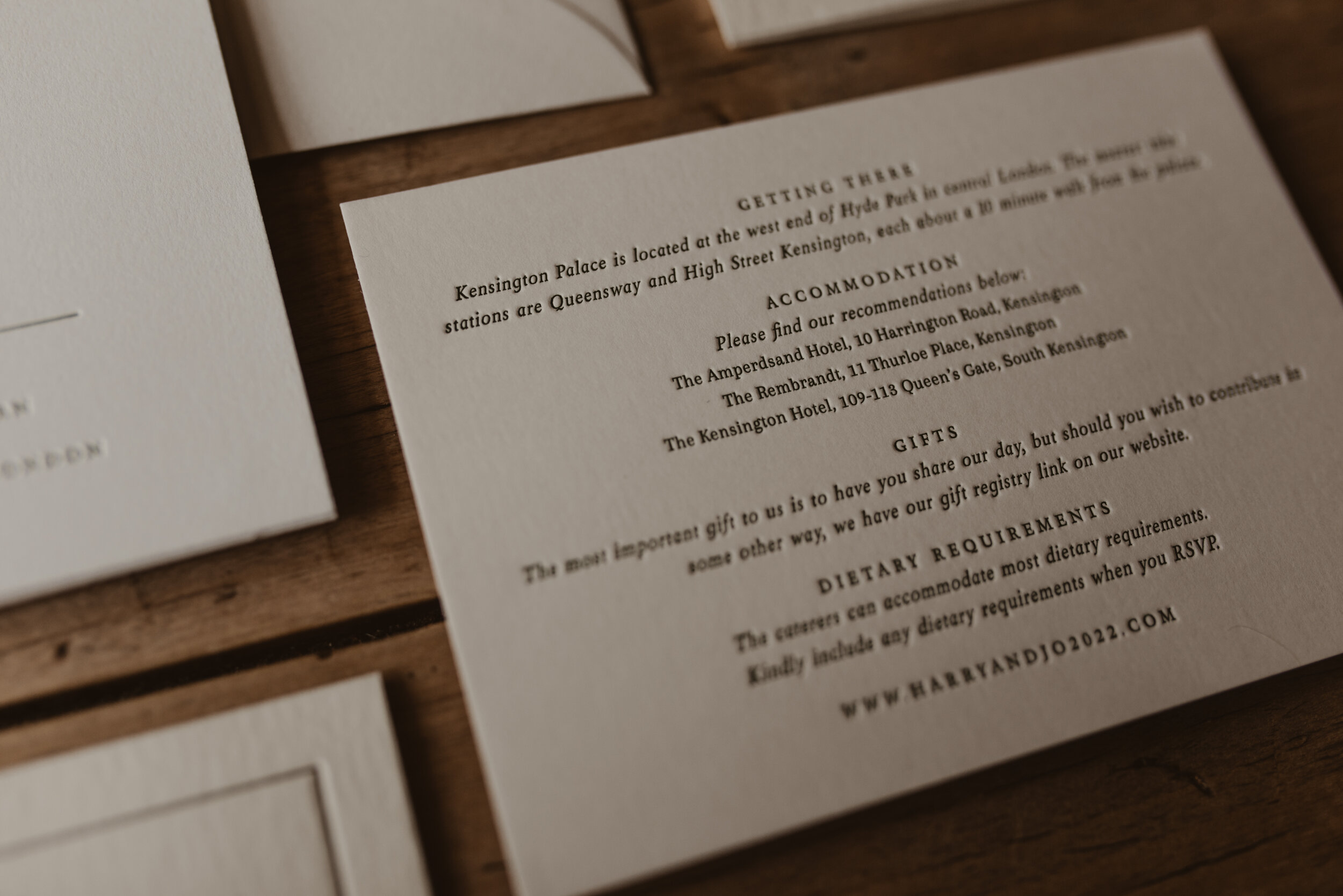 Kensington Wedding Stationery Range Classic & Stylish Letterpress Wedding Invitations and