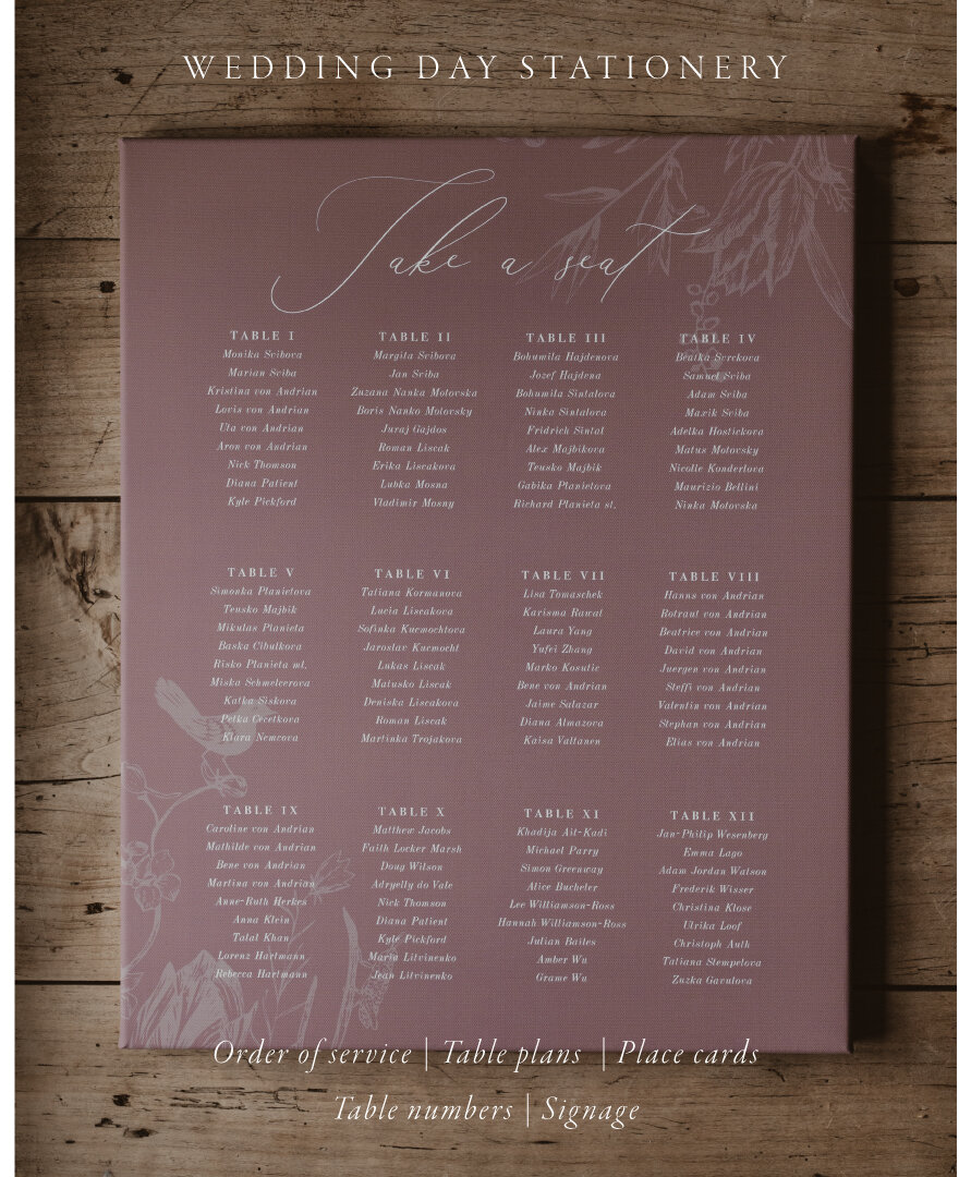 WEDDING DAY STATIONERY