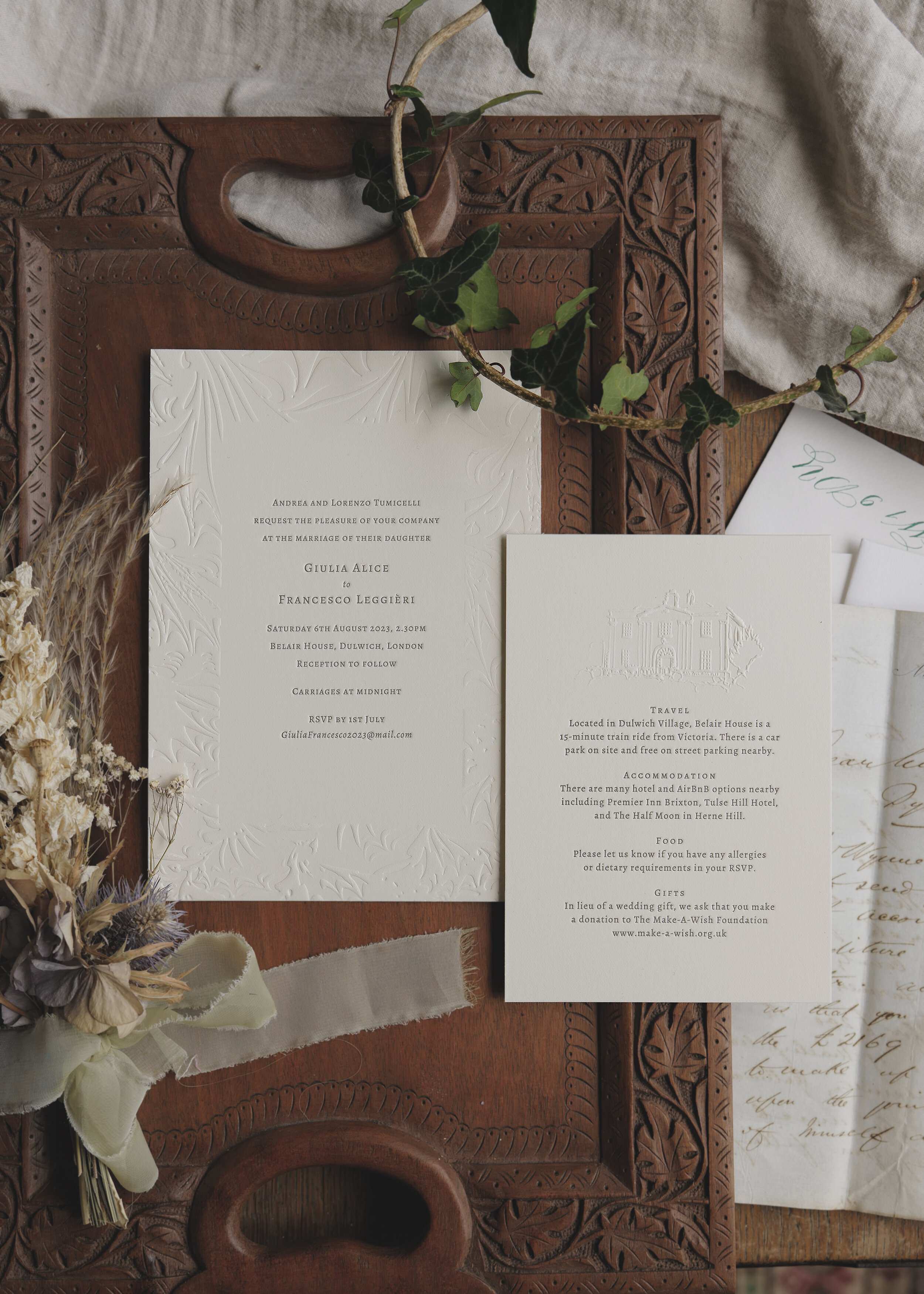 The beautiful embossed &amp; letterpressed 'Marmo' range