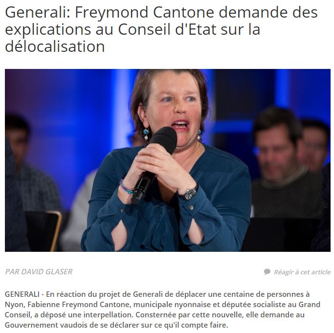 2016-11-23 La Côte - Freymond Cantone demande des explications au Conseil d'Etat sur la délocalisation