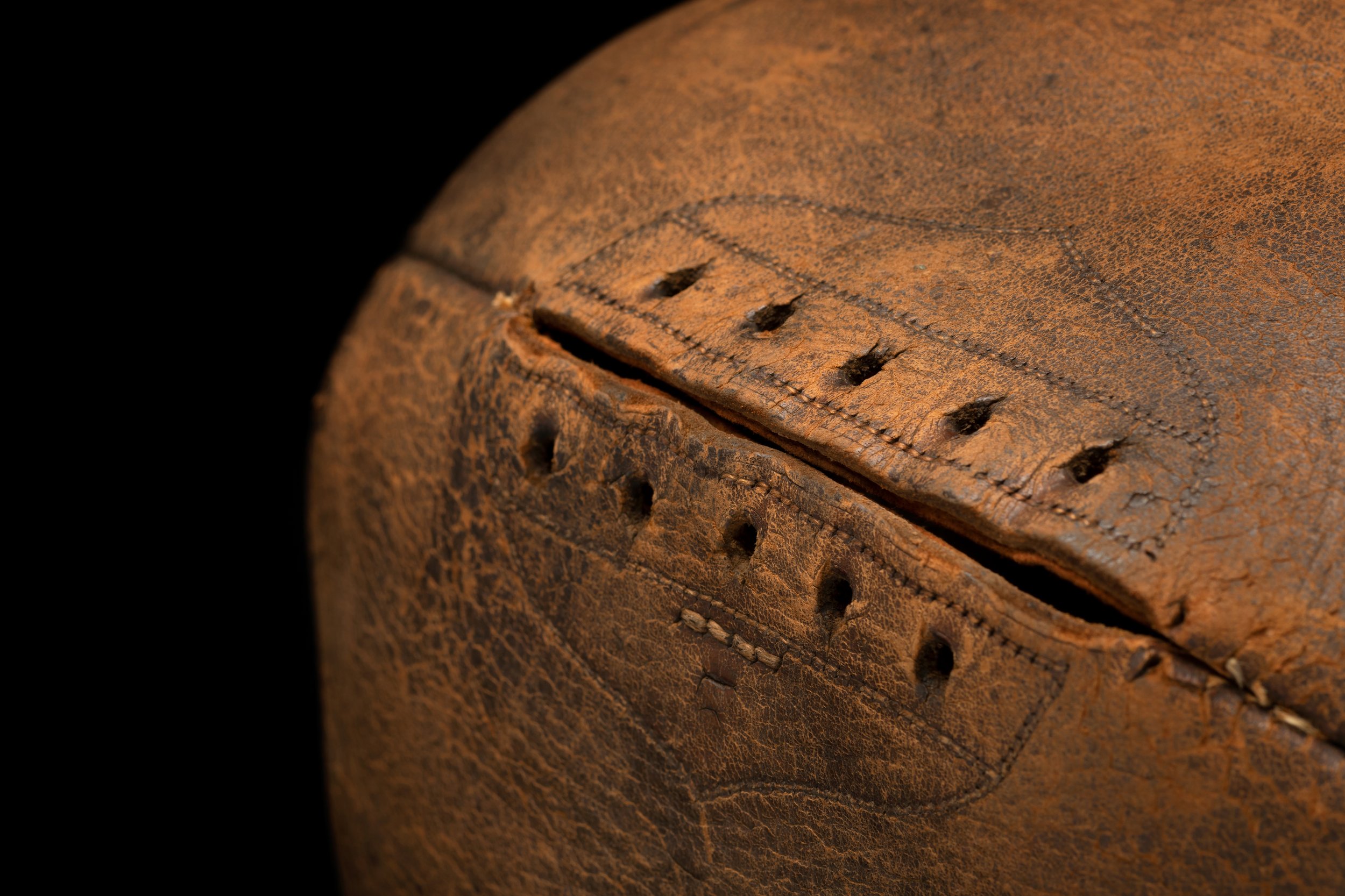 Leather Rugby Ball, Bagshaw Museum