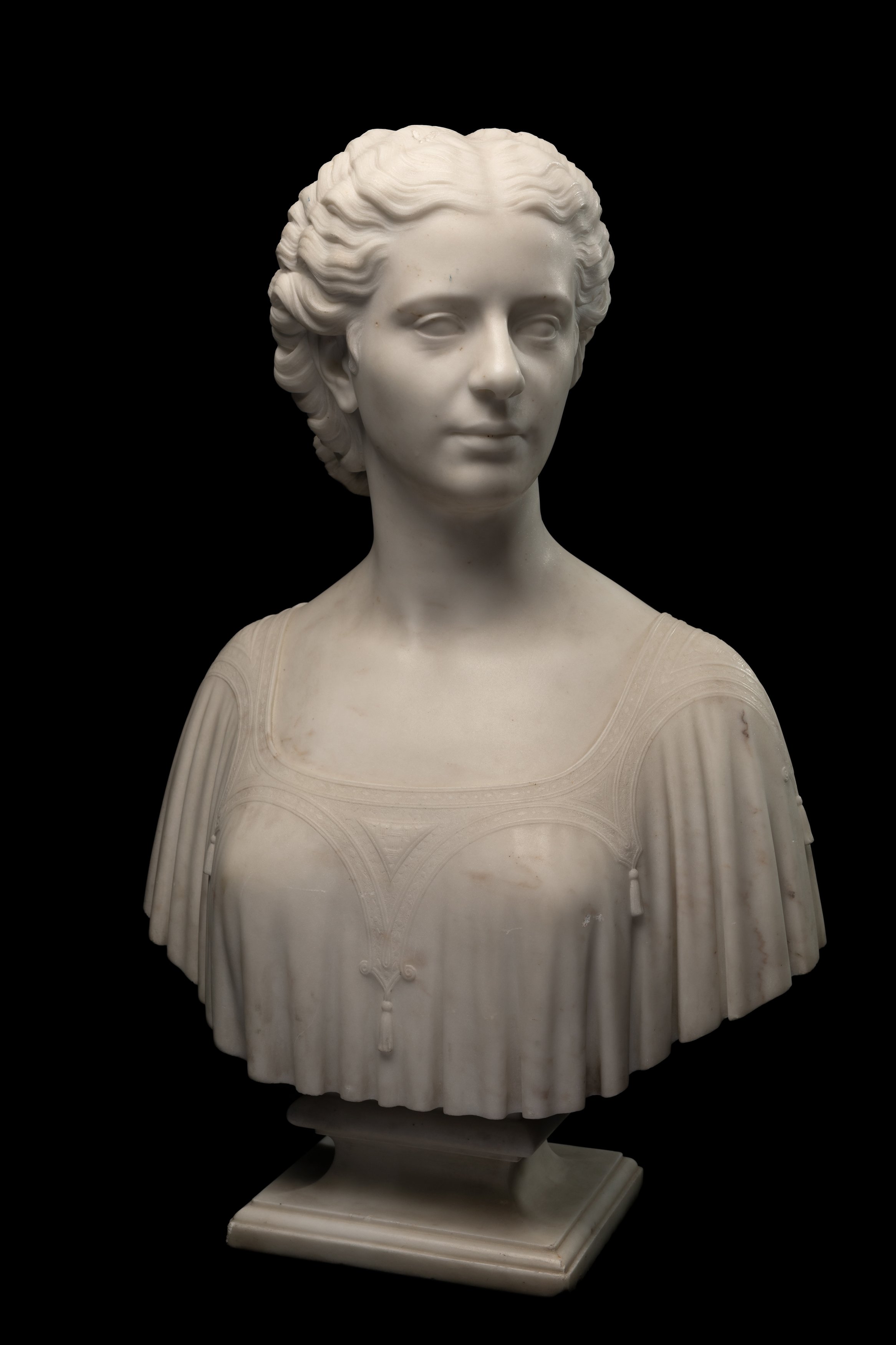 Bust by Hiram Powers, Bagshaw Museum