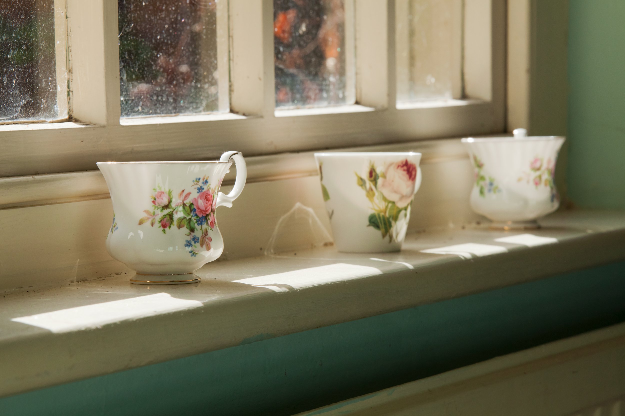 Three Tea Cups in Window (Detail)