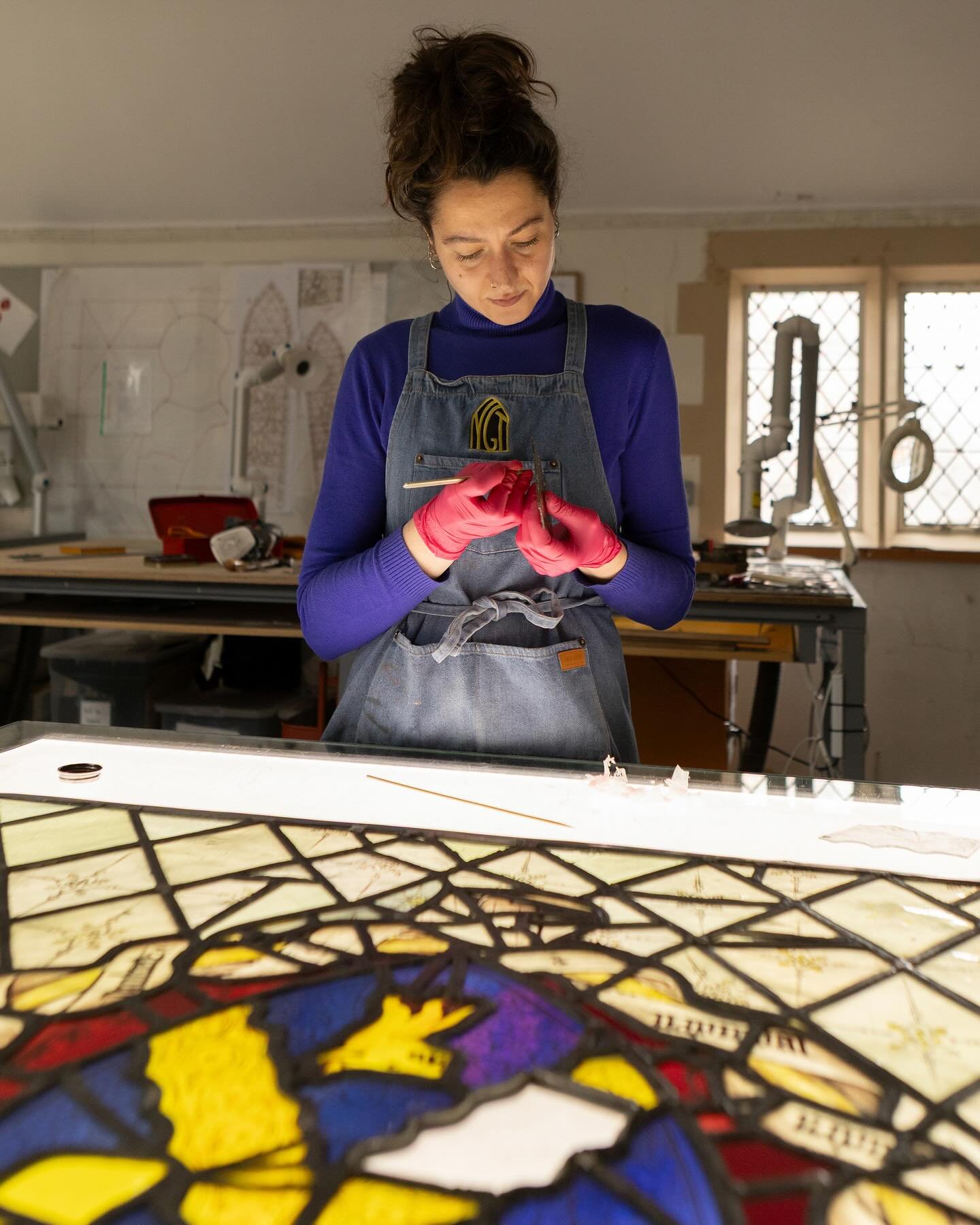 A couple of extra unseen images of Abbie the Glazier from my photography project and artist residency with @yorkminsterofficial - I think her pose in the second one is beautiful, a bit like a classical painting. 
It&rsquo;s just over a week to go bef