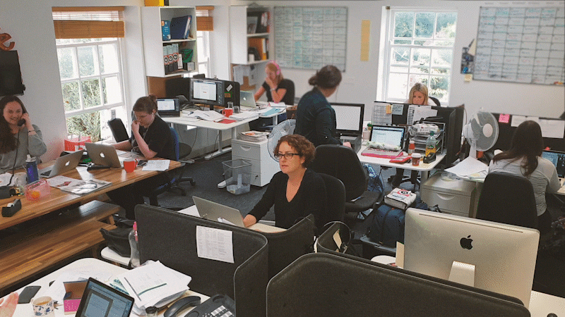 The COCO team busy at work.