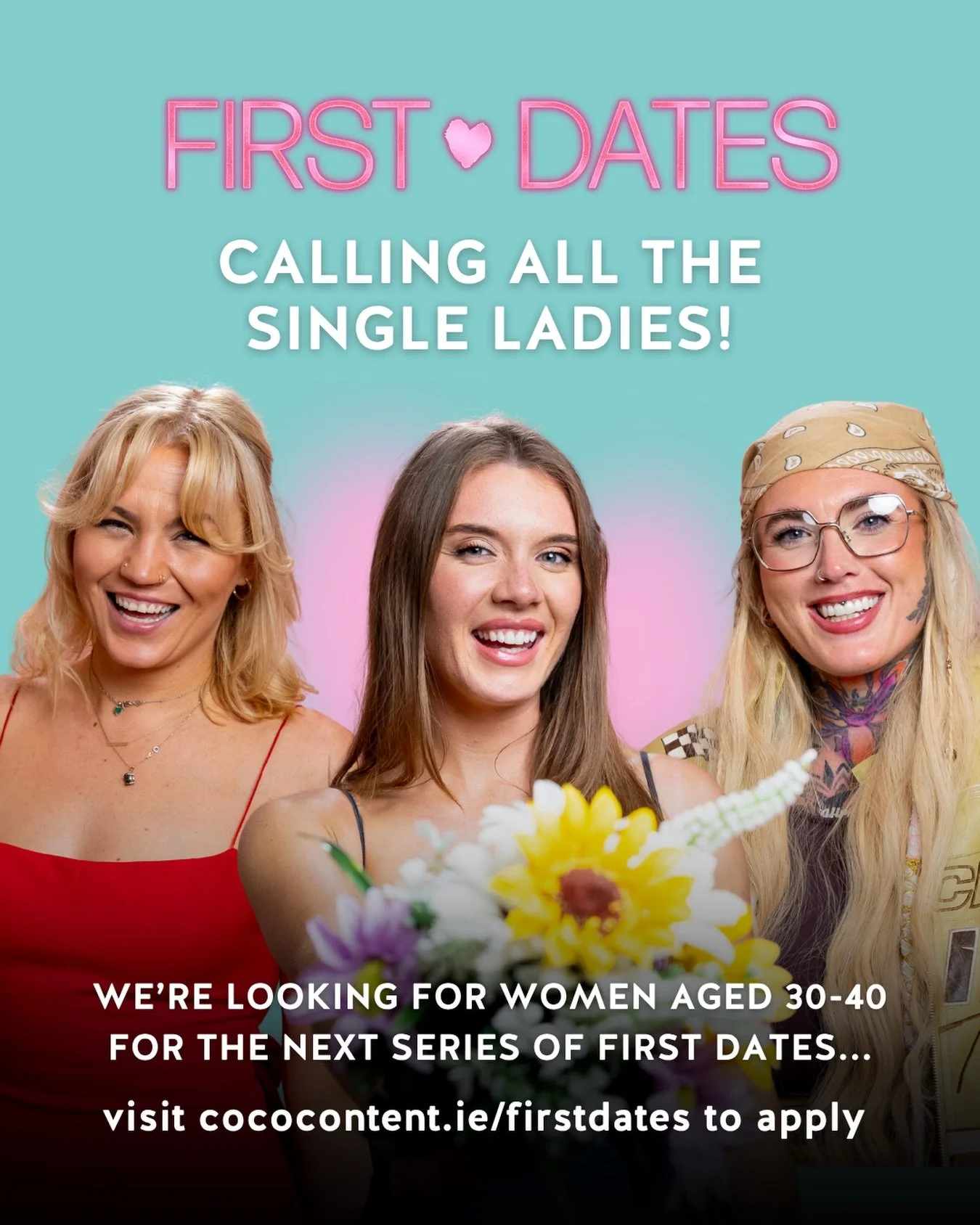 Calling all the single ladies! 📣🩷

If you&rsquo;re a woman aged 30-40 and looking for a hot date in the iconic First Dates restaurant - NOW is your time to apply 🔥😉

The doors to the restaurant of romance are opening at the end of summer! Send th
