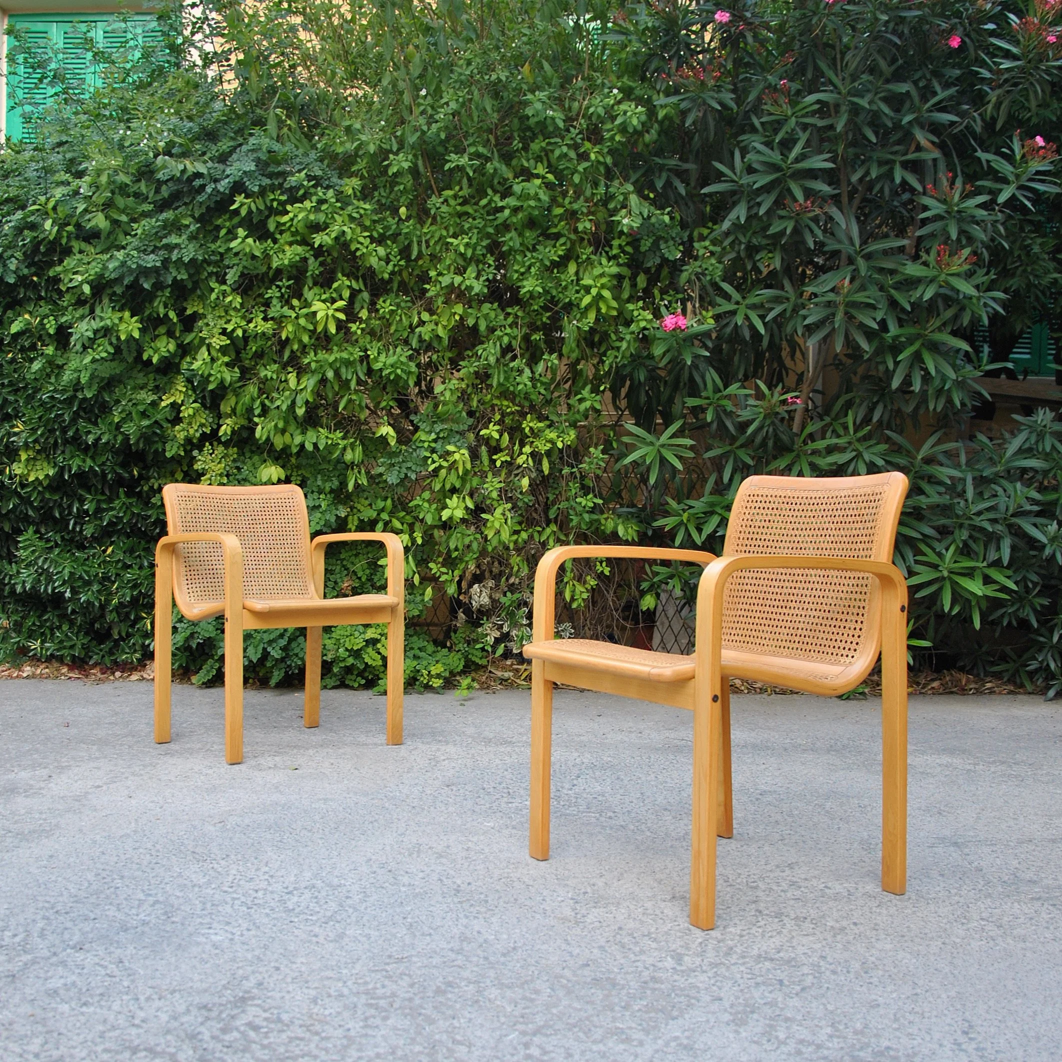 581 ALVAR AALTO STYLE CANE CHAIRS 3.JPG