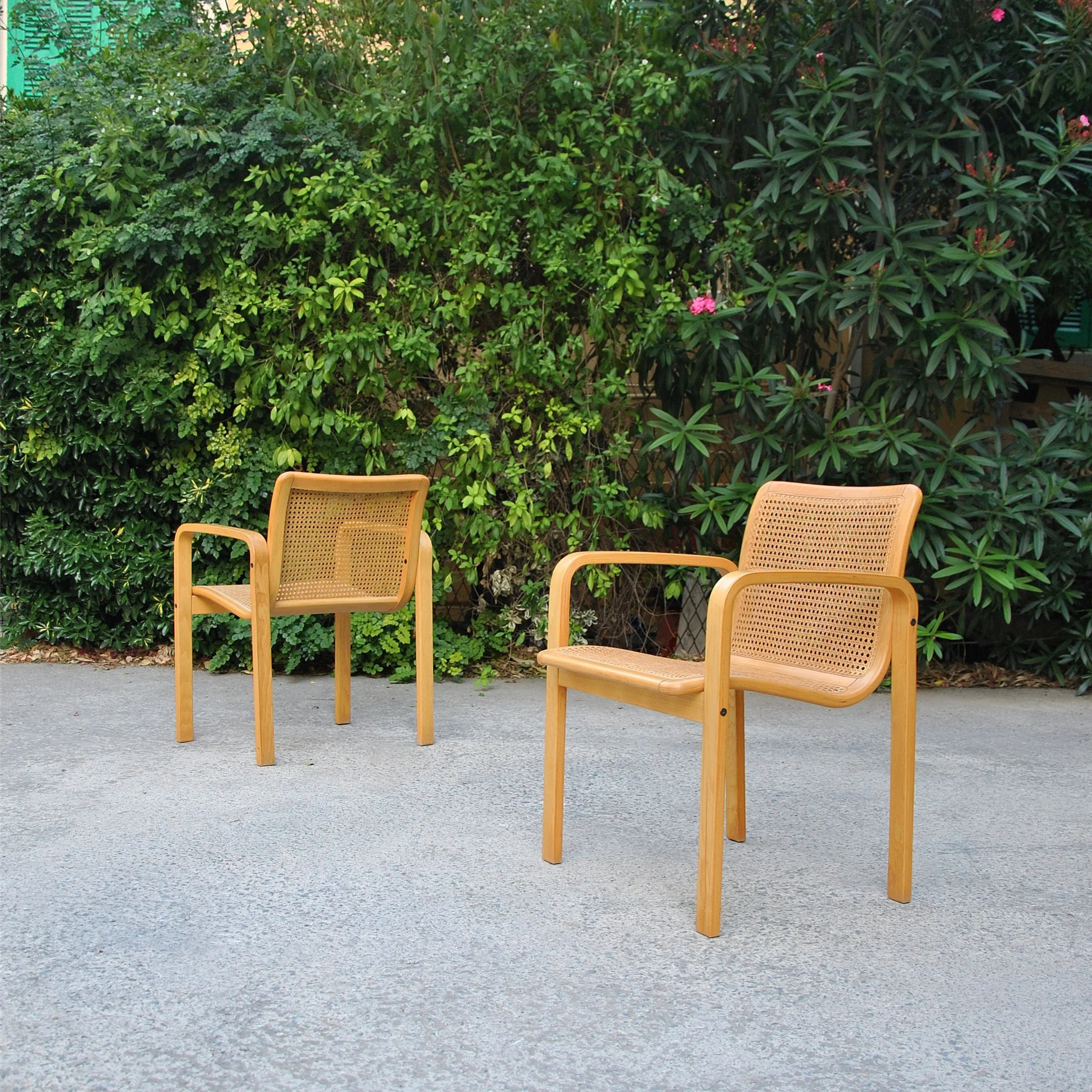 581 ALVAR AALTO STYLE CANE CHAIRS4.JPG