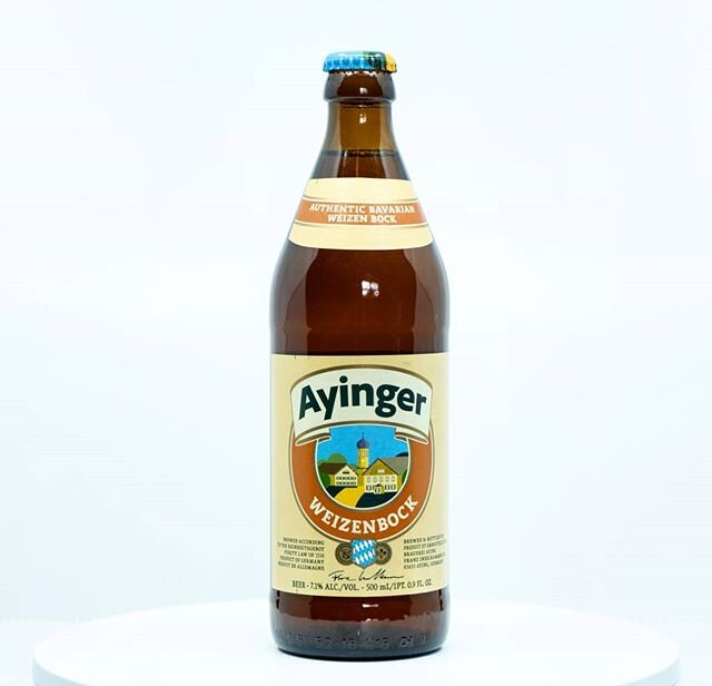 When you're picking out bottles to make your 3-packs, consider trying this one by @ayinger_privatbrauerei! This Bavarian Weizenbock is a top fermented and unfiltered wheat block beer that's been brewed with 4 different malts and wort separation metho